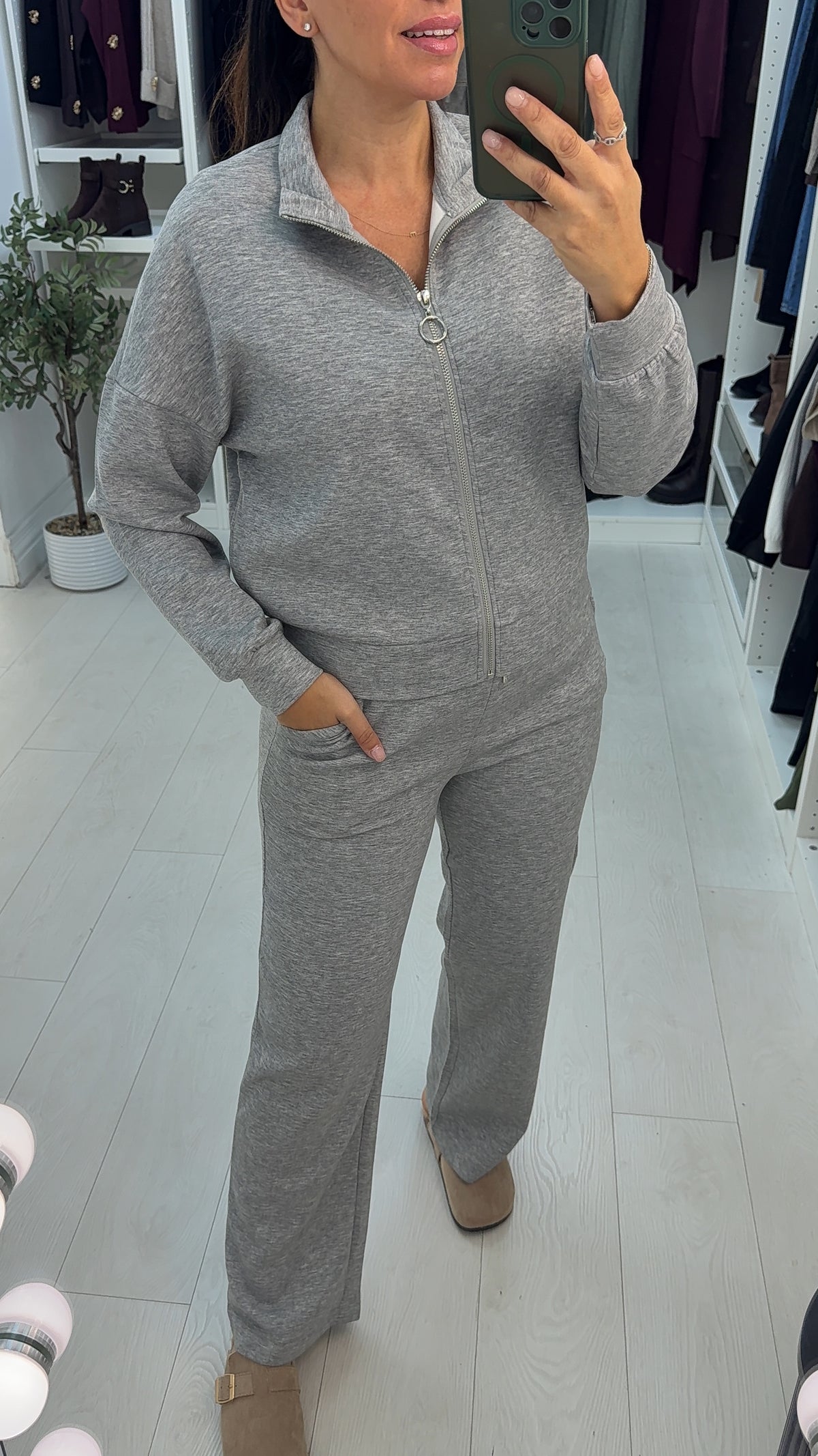 Lielle Plain Zip Up Loungewear Set