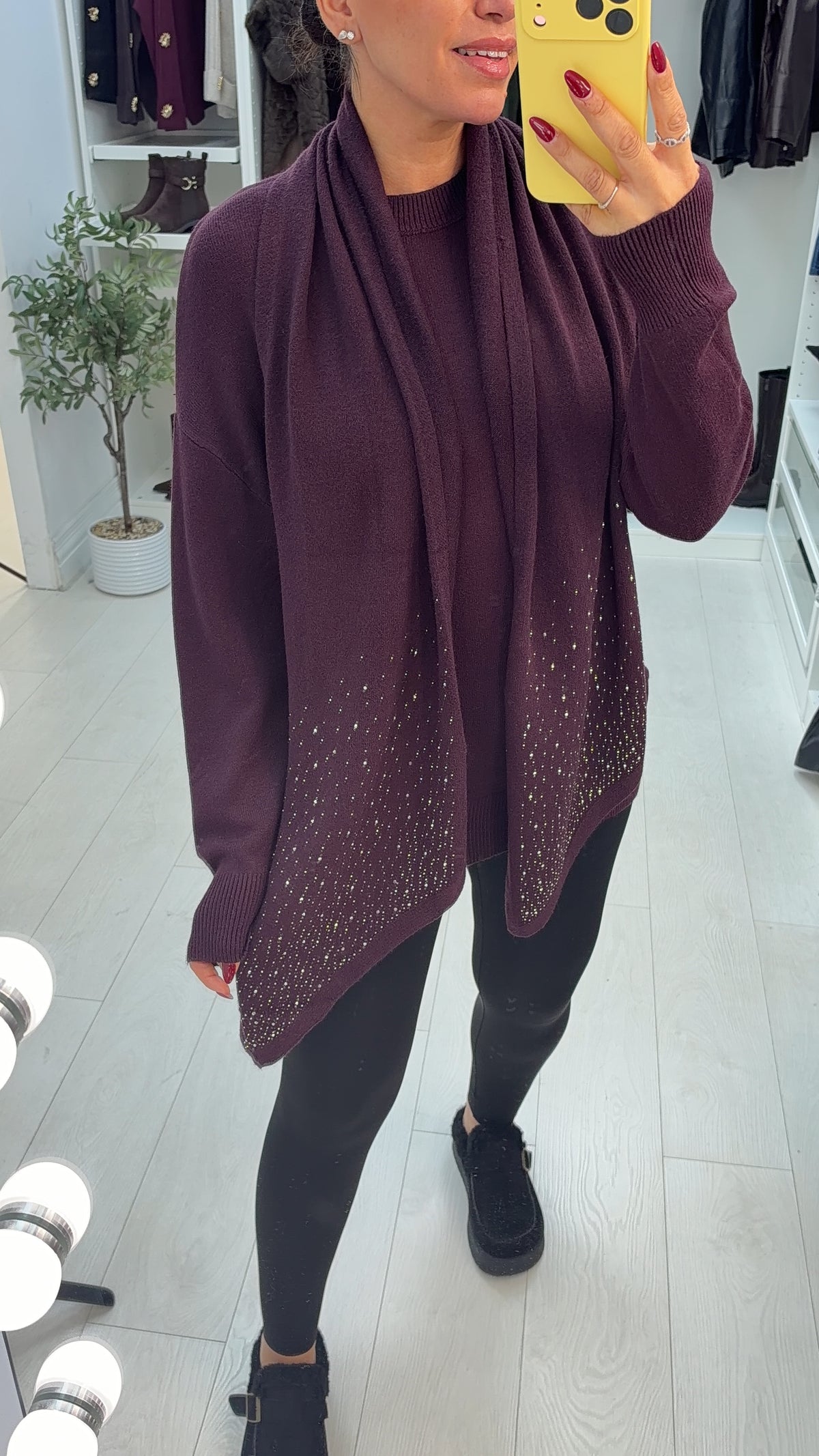 Francis Plain Diamante Embellished Scarf Jumper