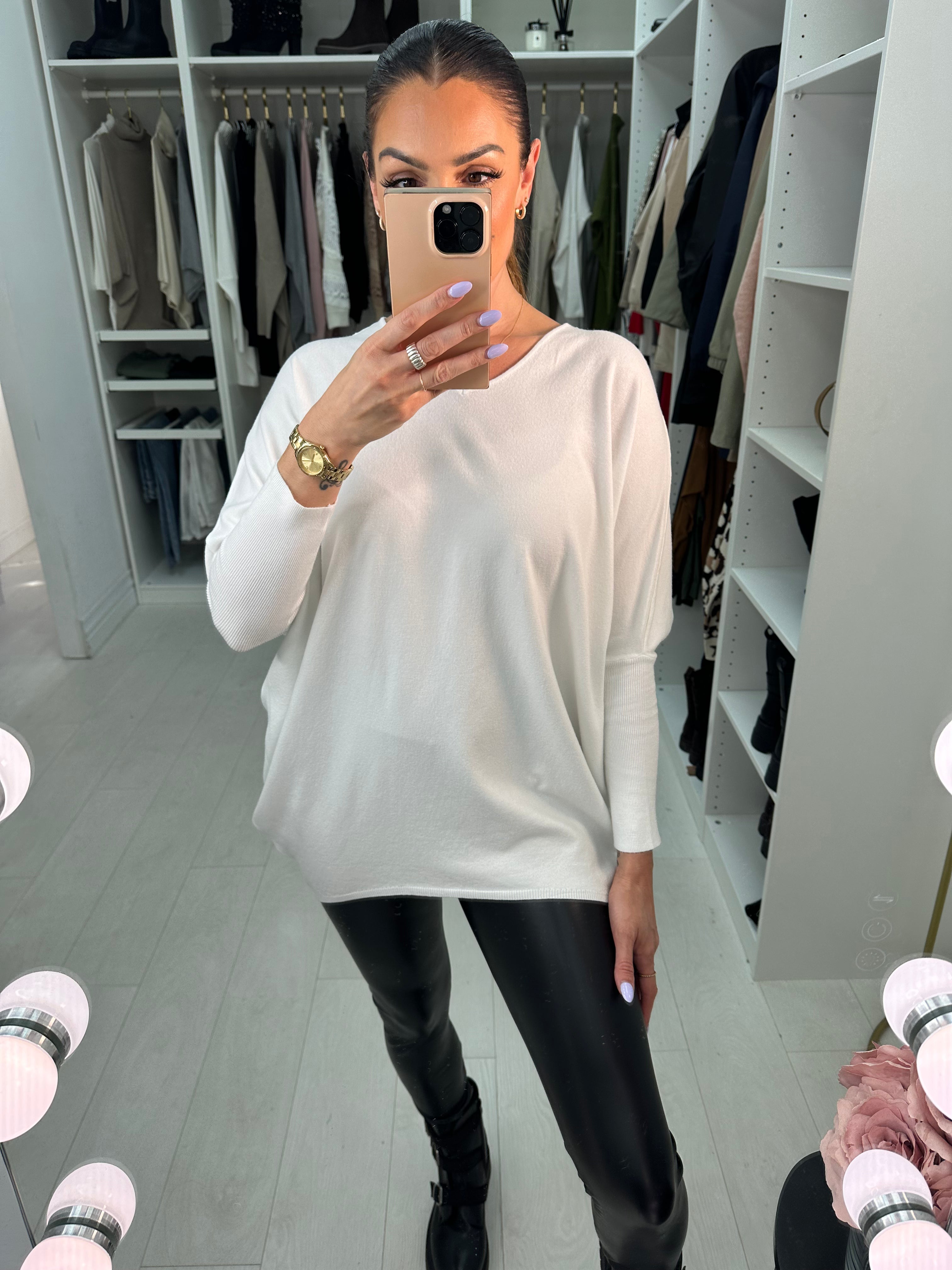 Layley V-Neck Back Detail Knit Jumper