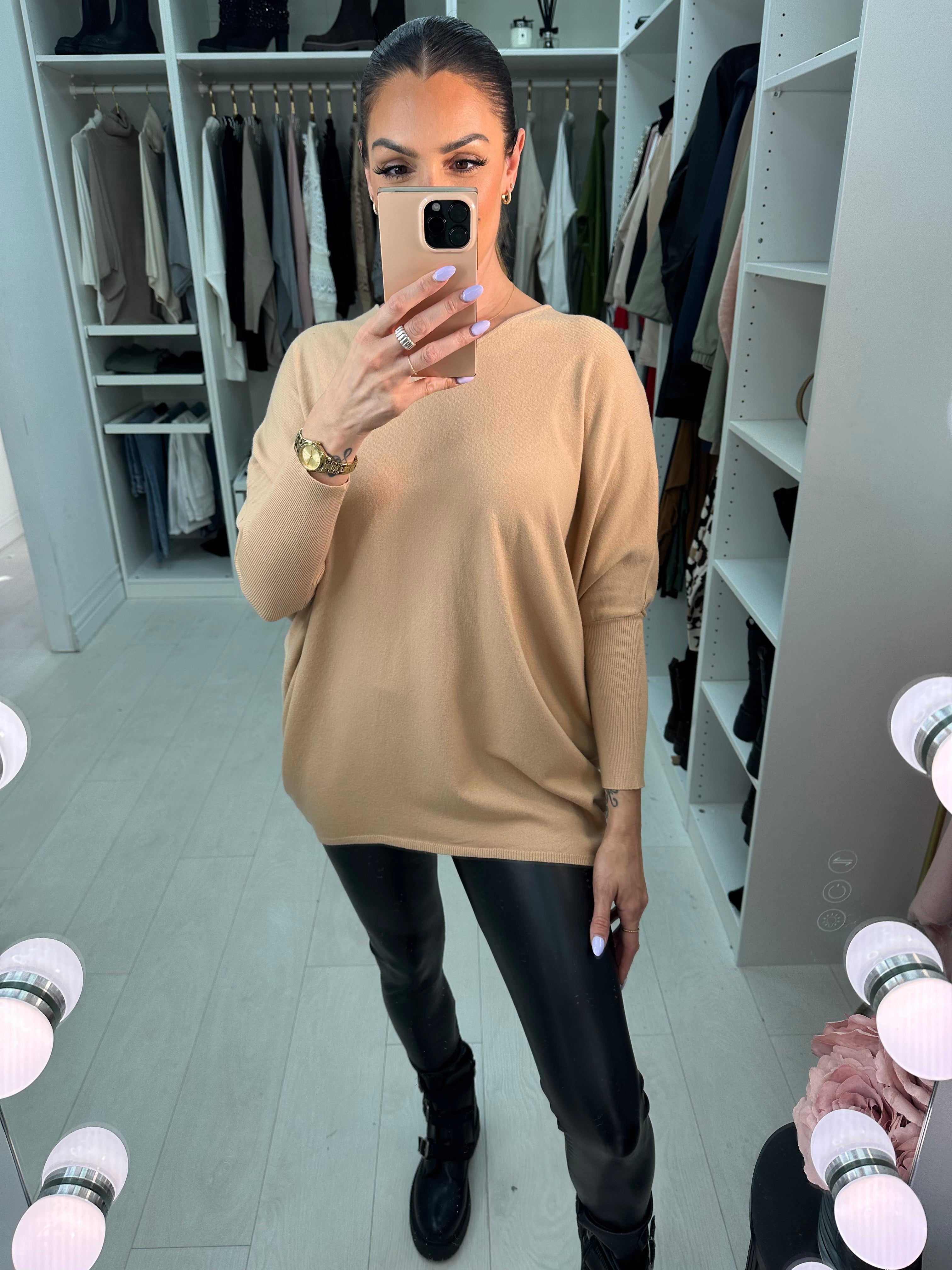 Layley V-Neck Back Detail Knit Jumper