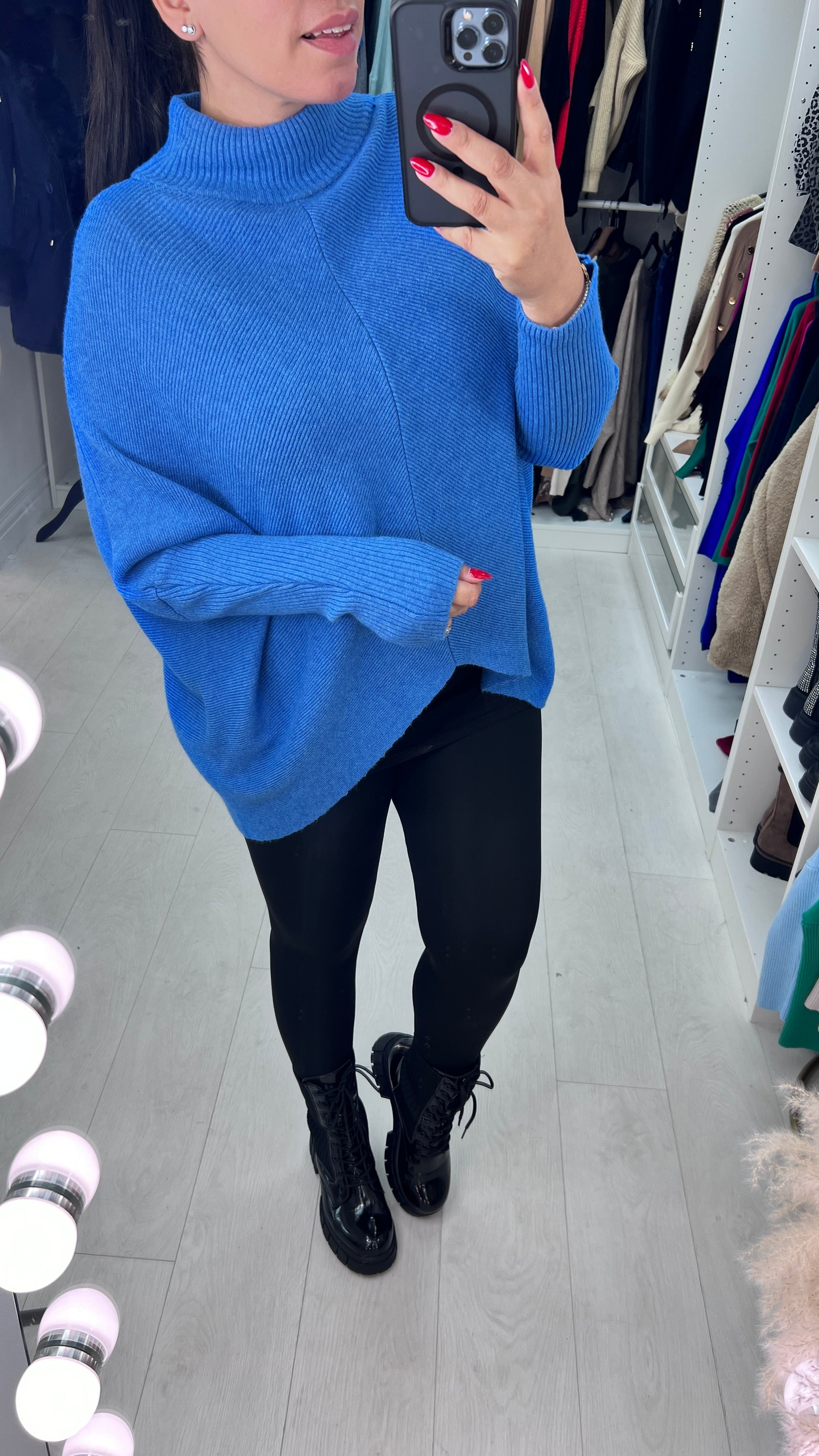 Rokeby Ribbed High Collar Batwing Jumper