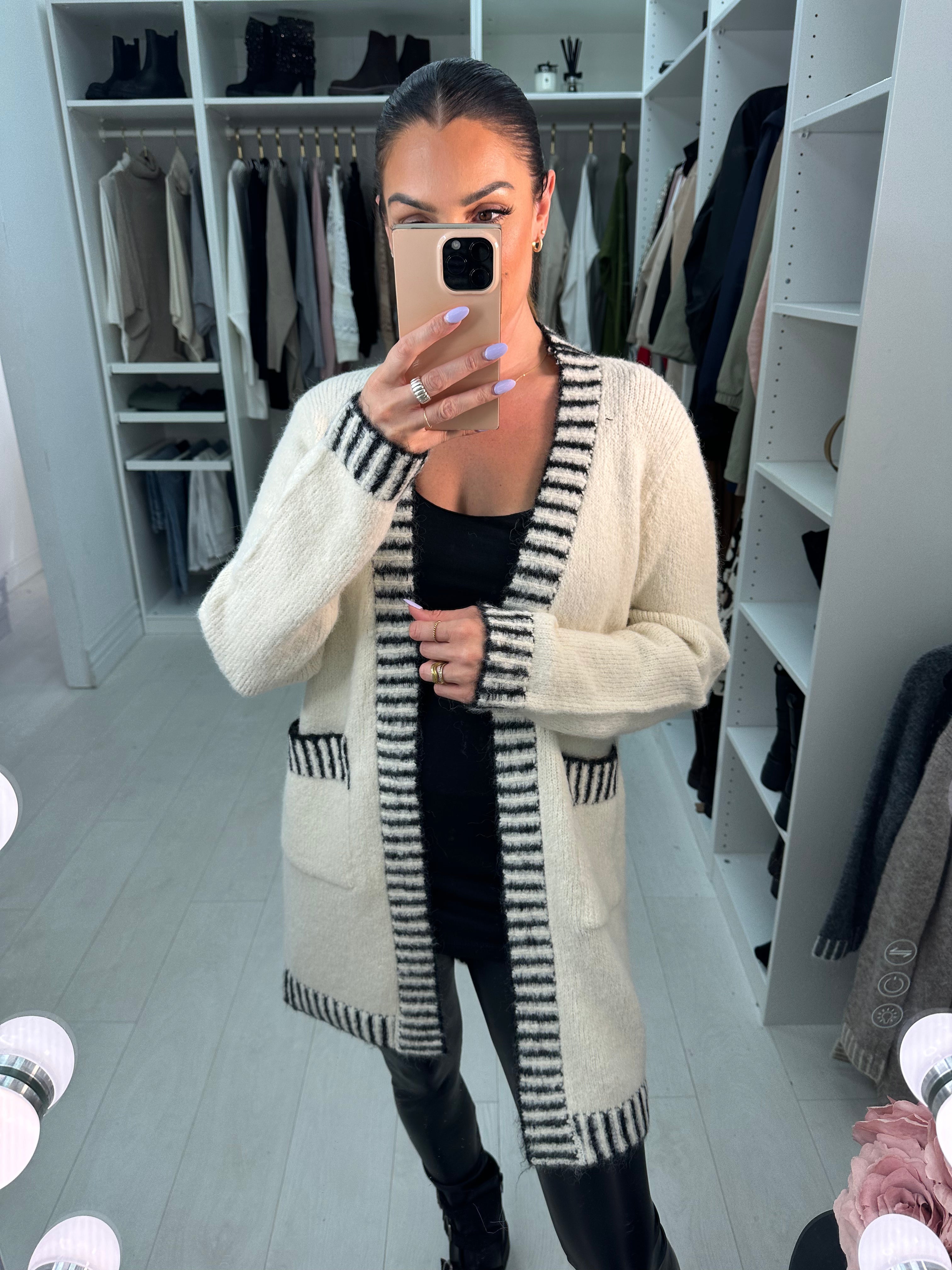 Kalia Stitch Detail Longline Cardigan