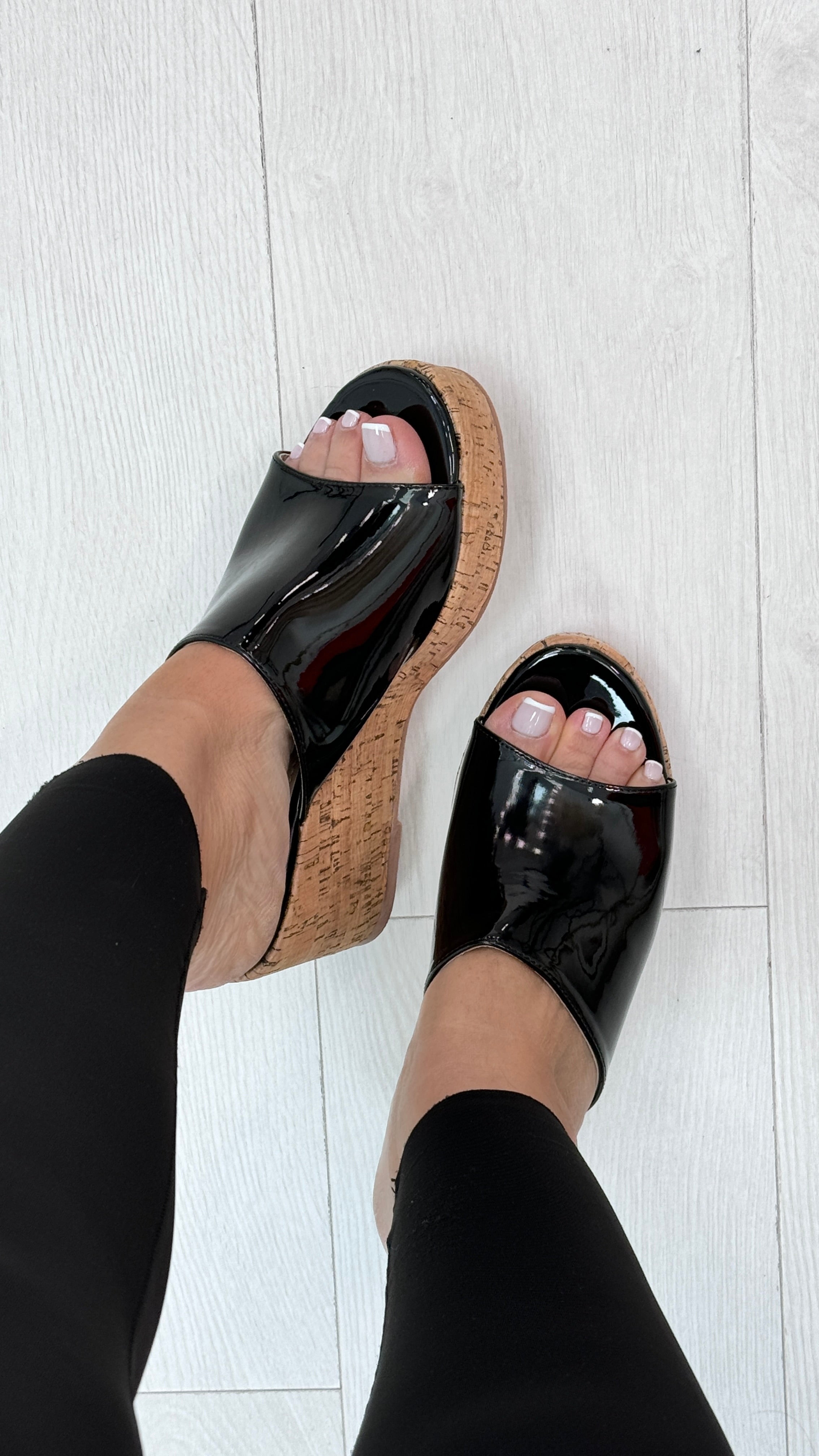 Aurelie Patent Cork Platform Sandals