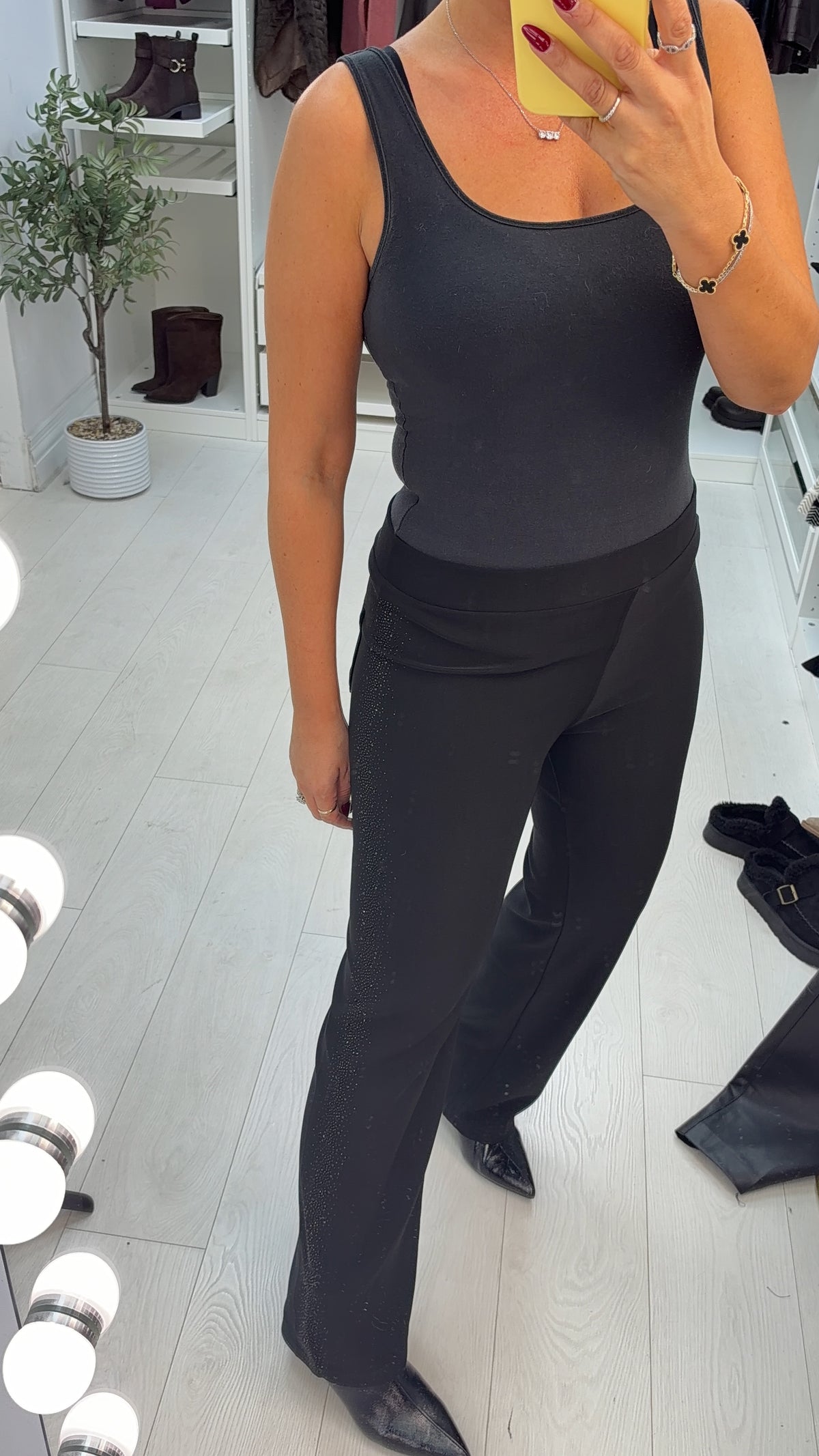 Perri Plain Embellished Side Stripe Trousers