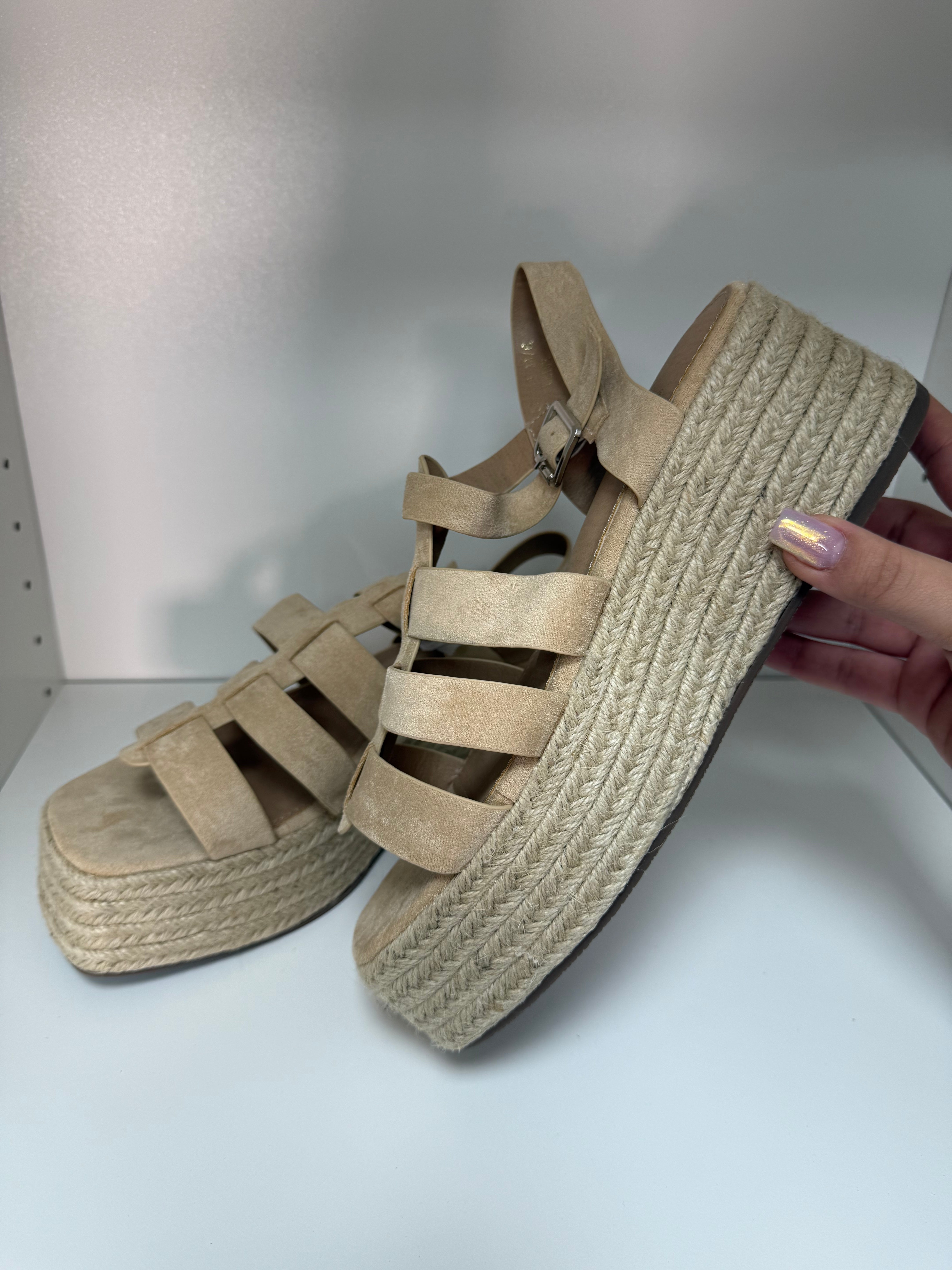 Emmy Gladiator Style Platform Mules