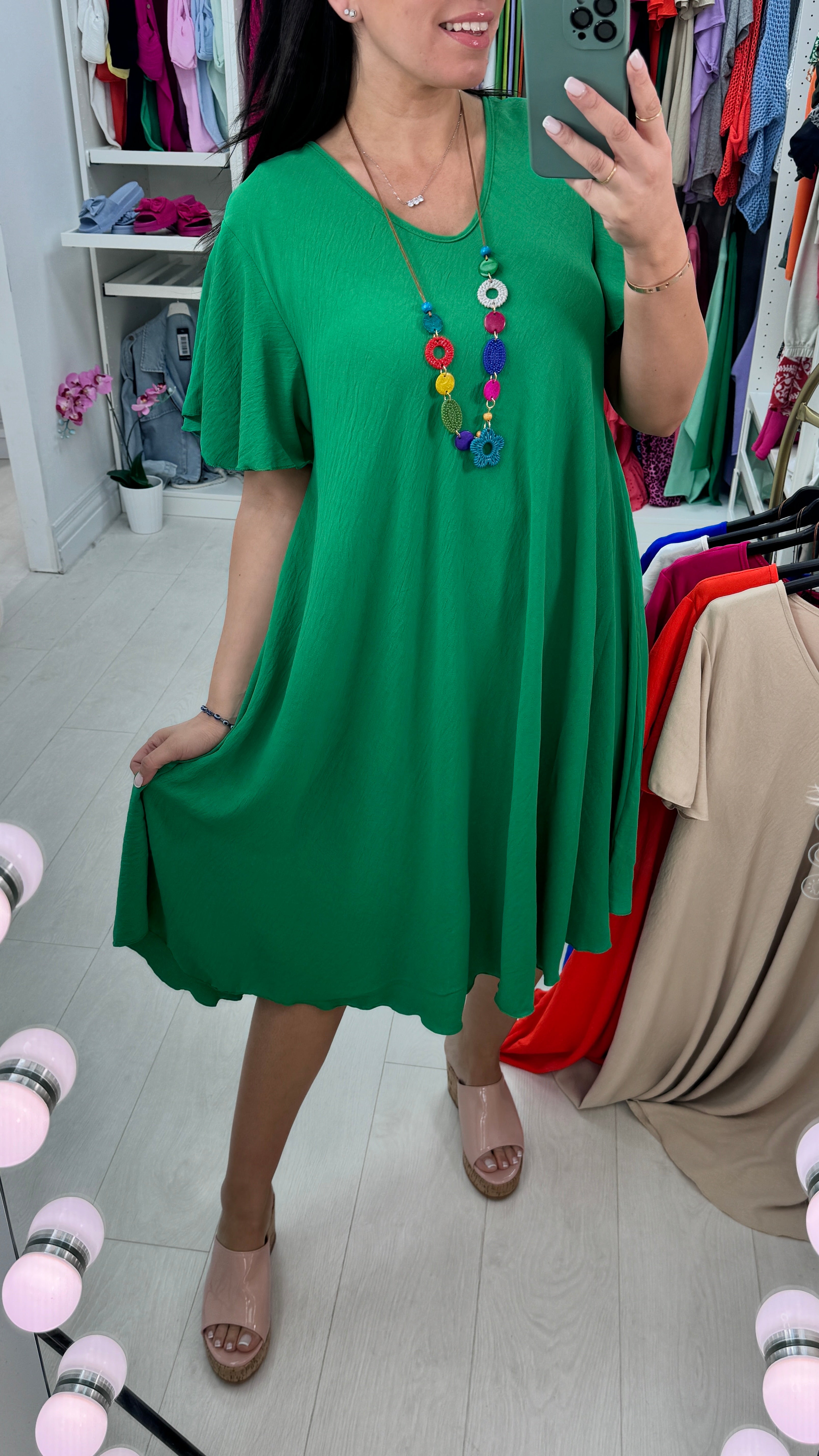 Amira Loose Fit Dress With Necklace