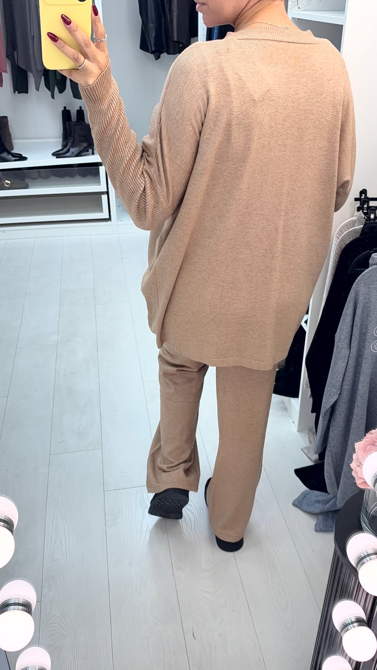 Justine Embellished Longline Dipped Hem Loungewear Set