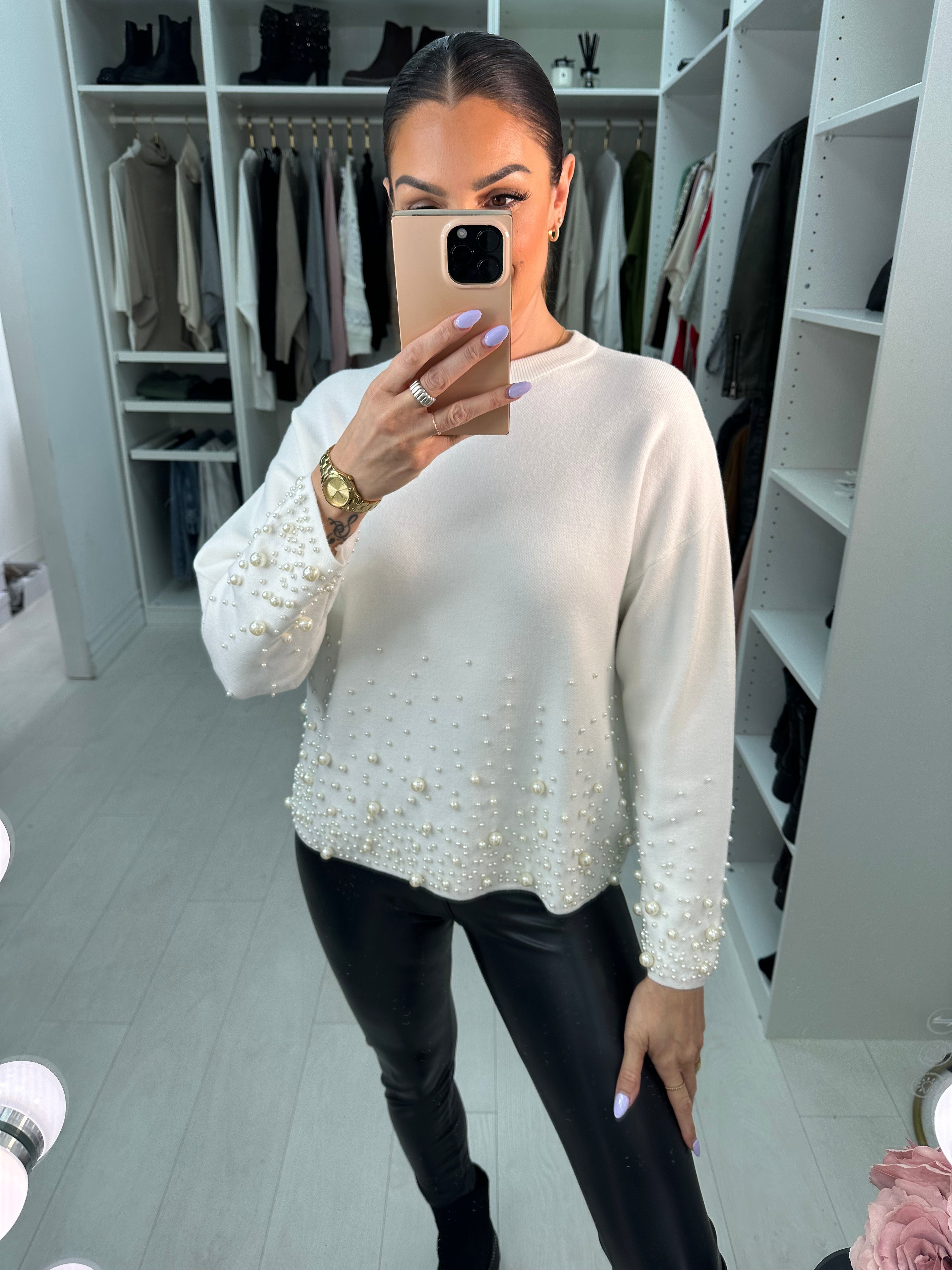 Tonia Pearl Detail Knit Jumper