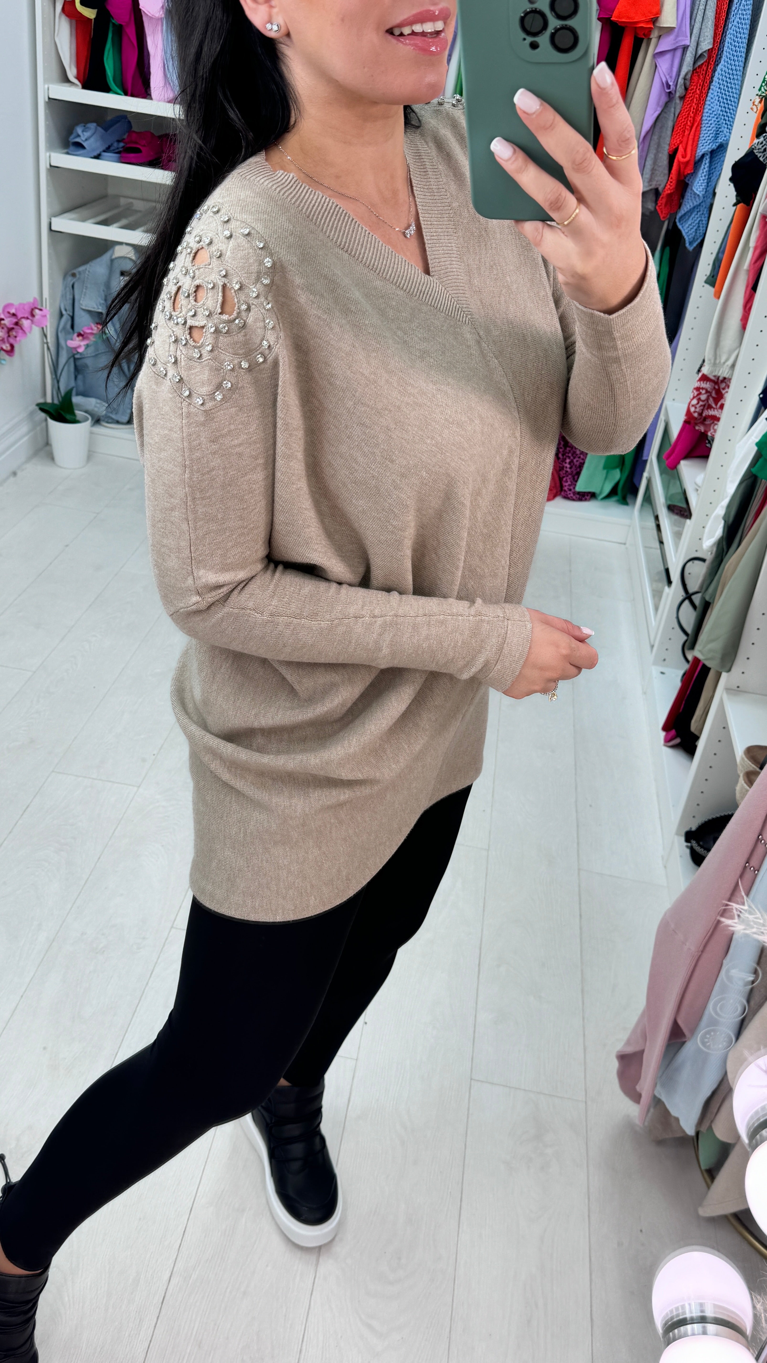 Jess Diamond Flower Jumper
