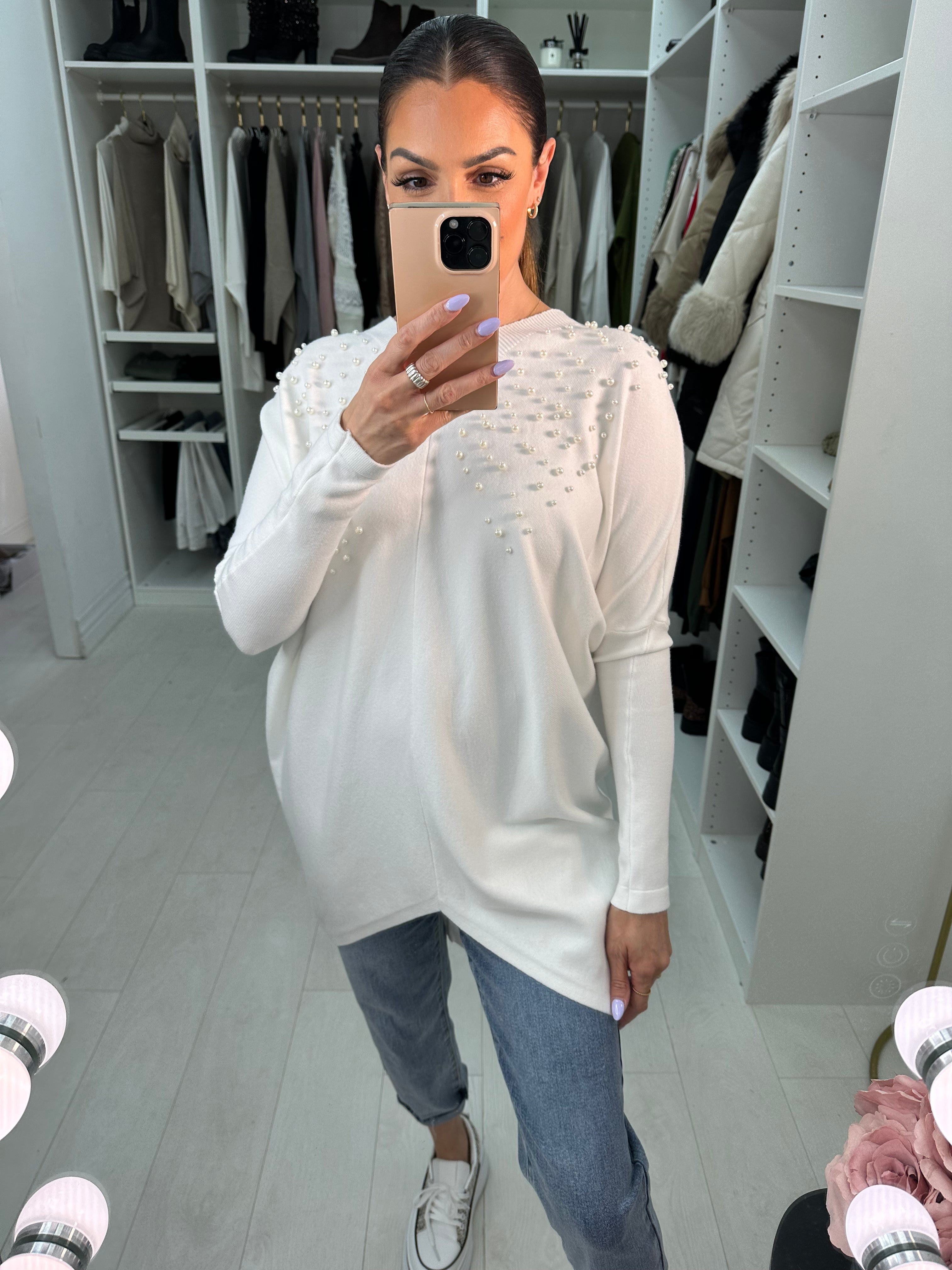 Amina Scattered Pearl Jumper