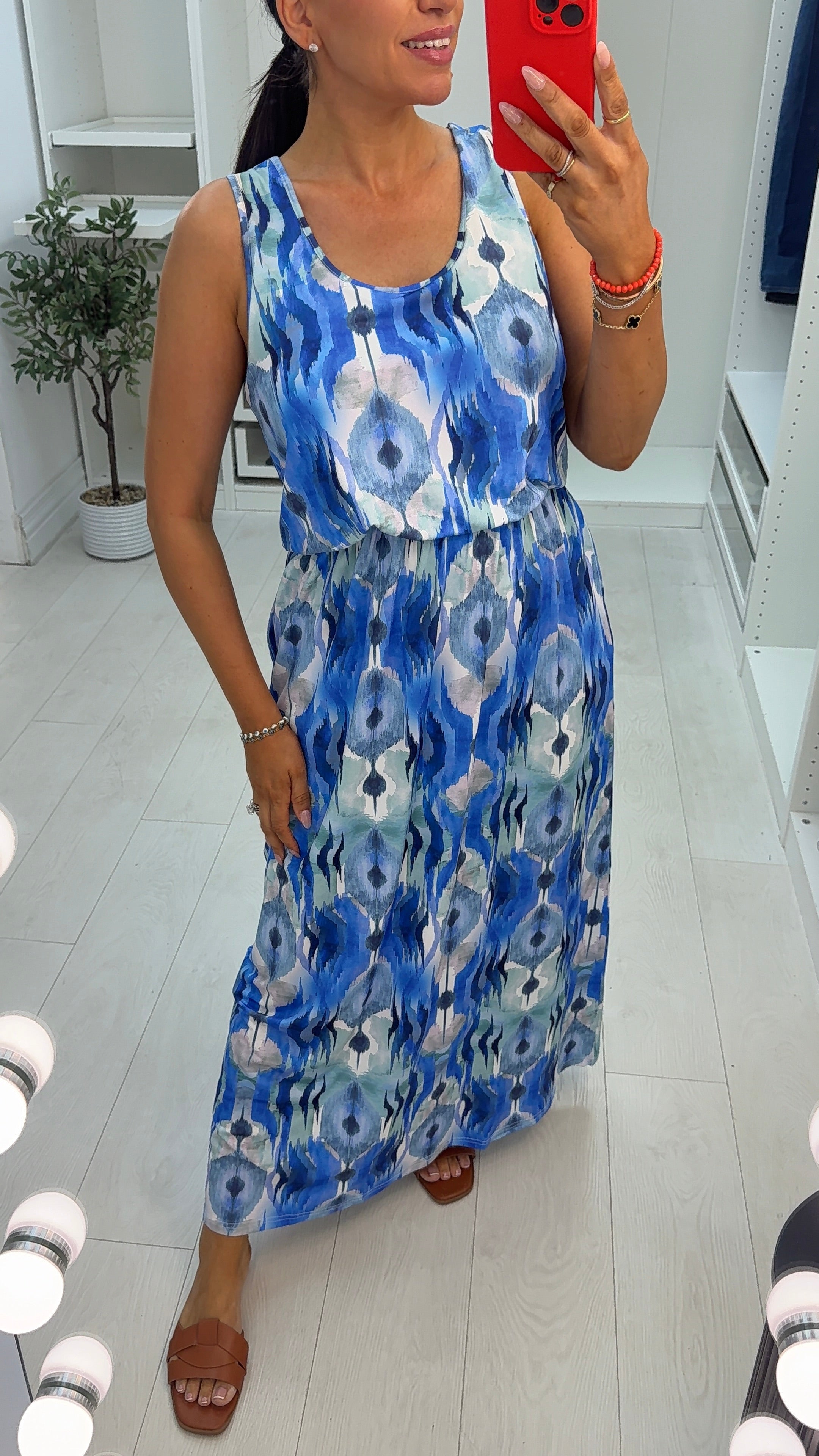 Julieta Abstract Print Floaty Maxi Dress