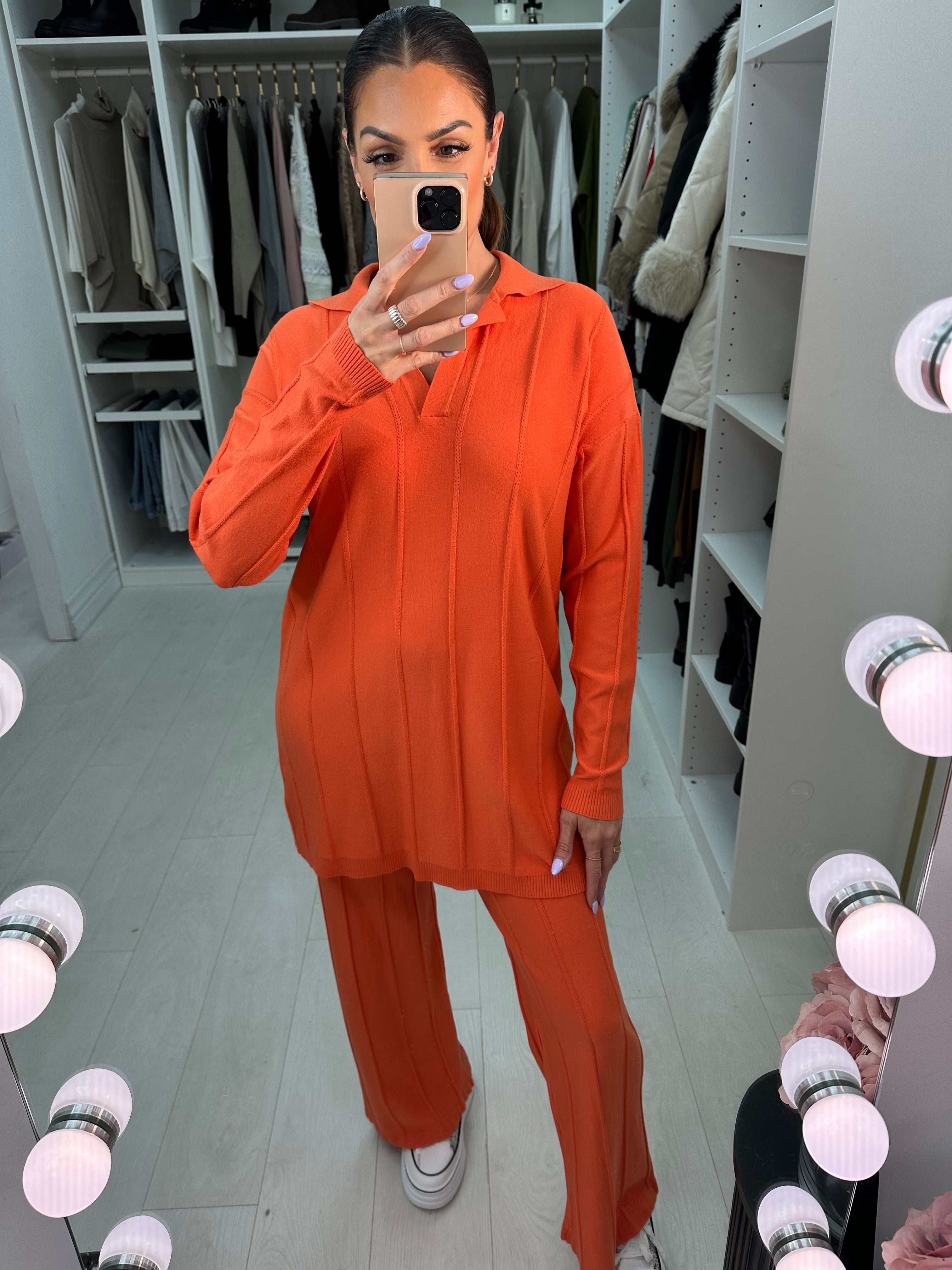 Althea Ribbed Collar Loungeset