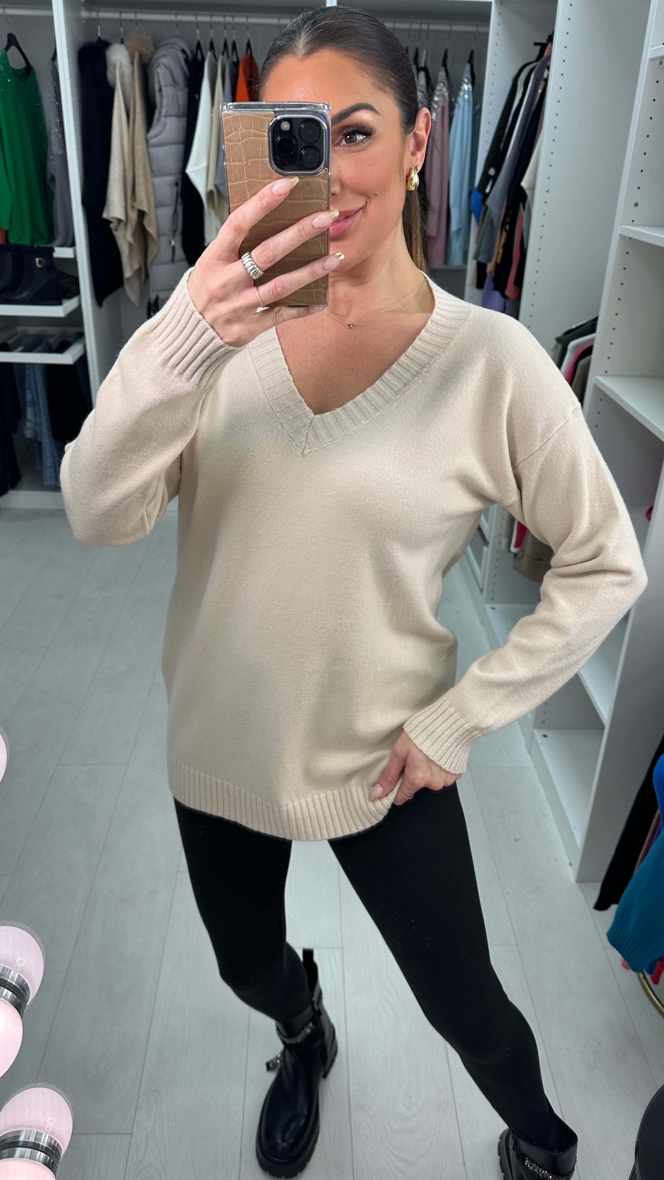 Kamal Super Soft Ribbed Detail Thin Knit Jumper