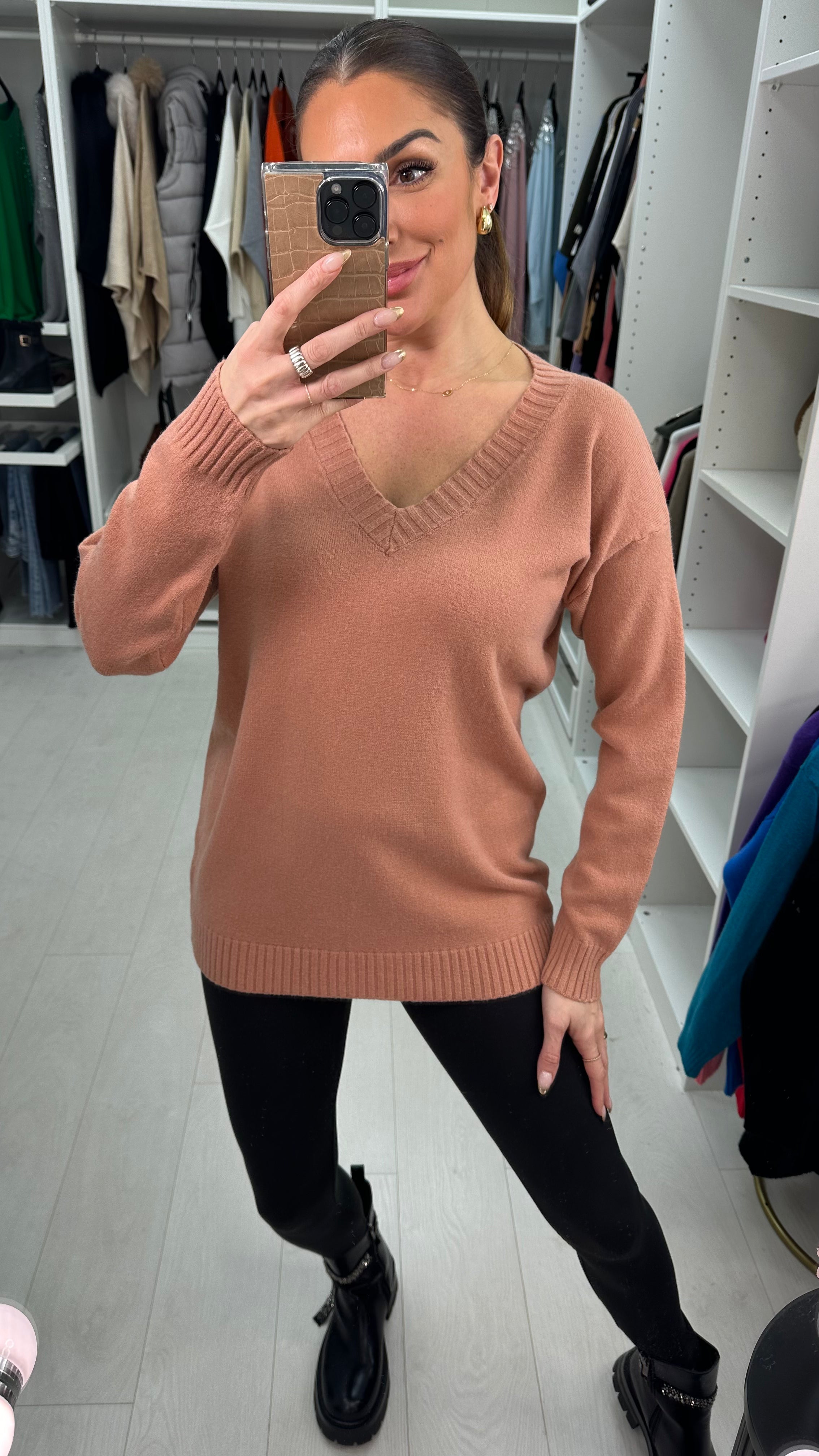 Kamal Super Soft Ribbed Detail Thin Knit Jumper
