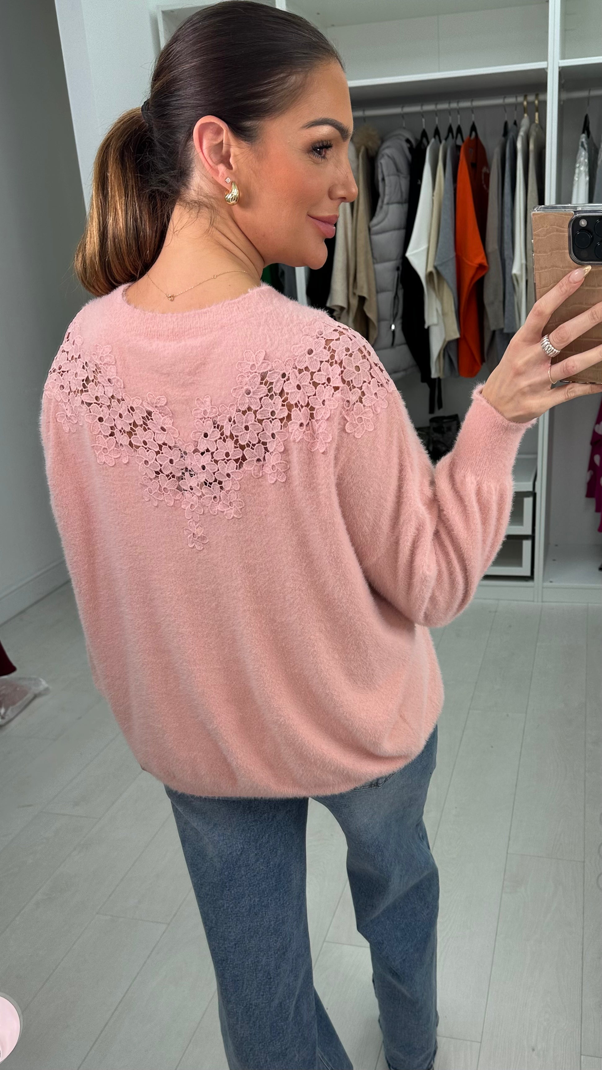 Miller Fluffy Crochet Detail Jumper