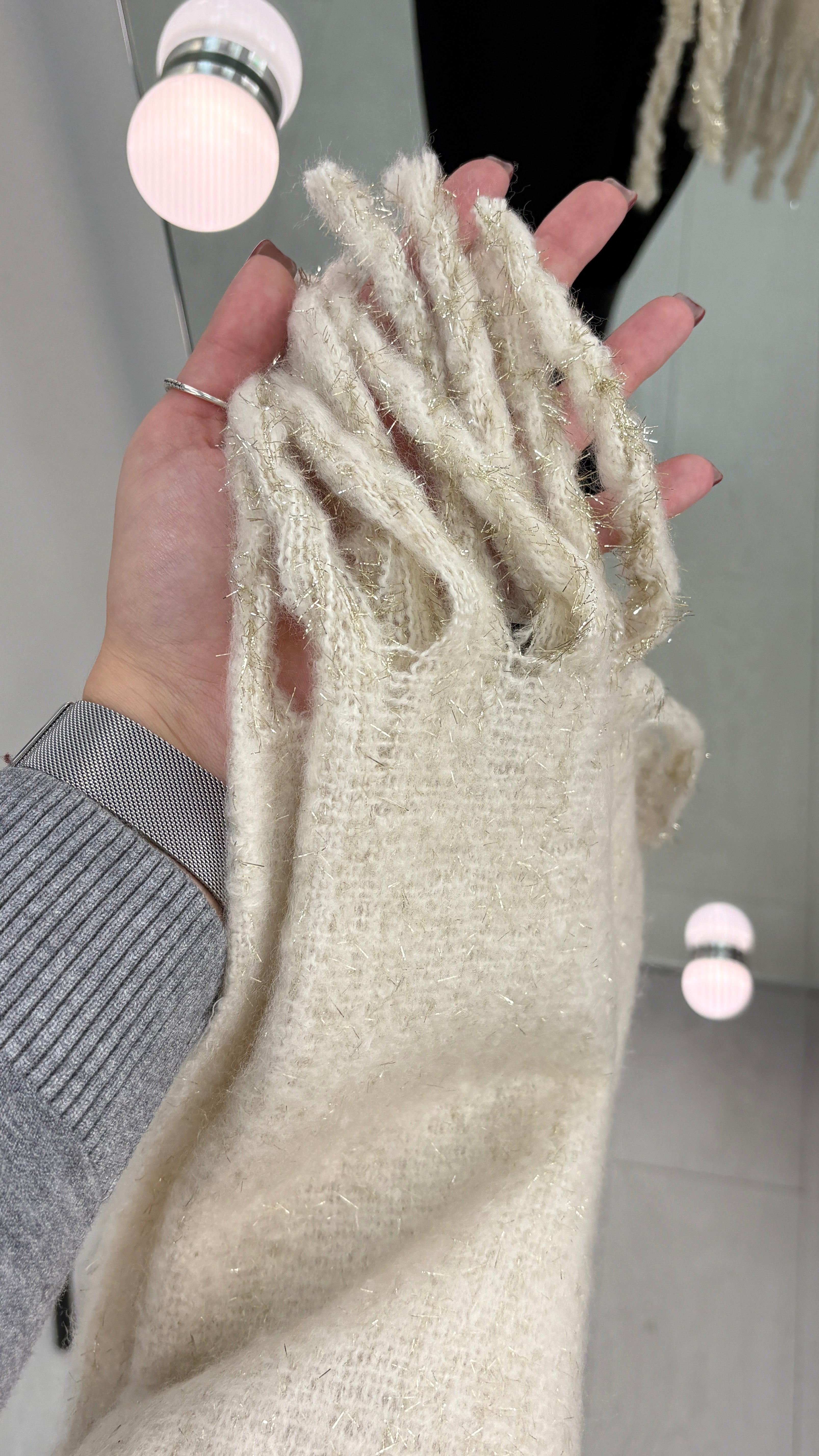 Sallie Sparkly Metallic Detailed Super Soft Scarf