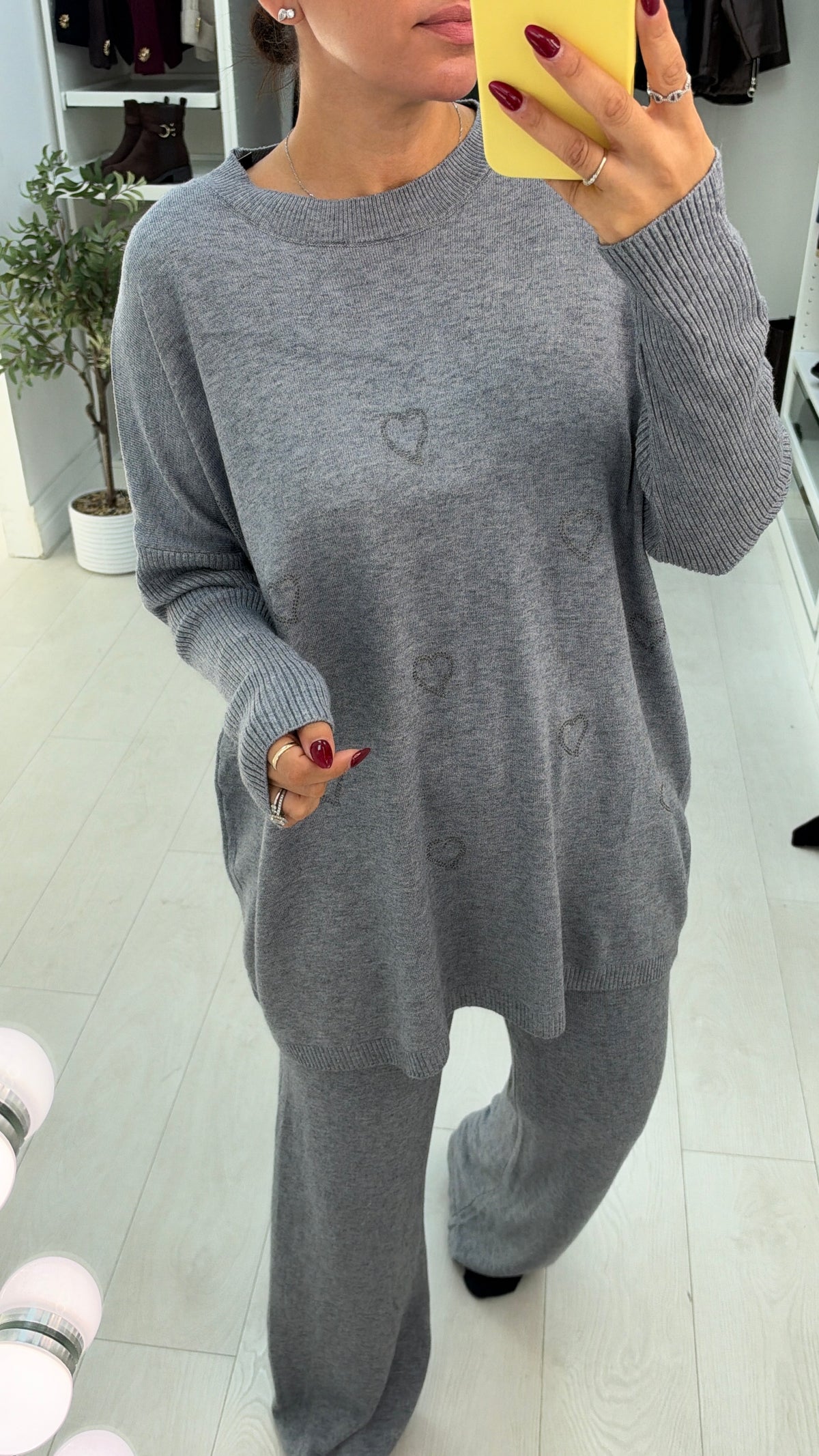 Basilia Embellished Heart Detail Loungewear Set