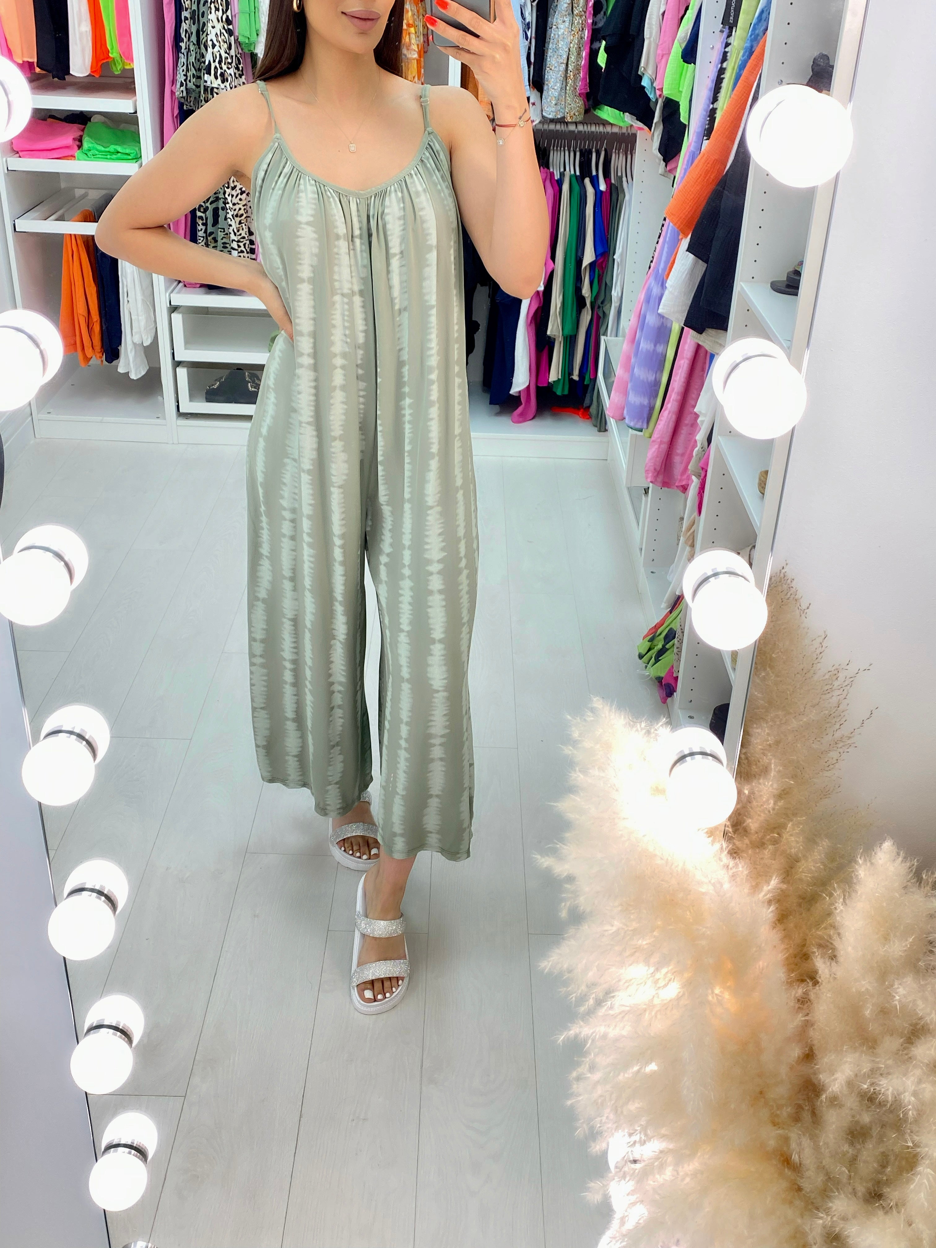 Roux Oversized Tie Dye Wide Leg Jumpsuit