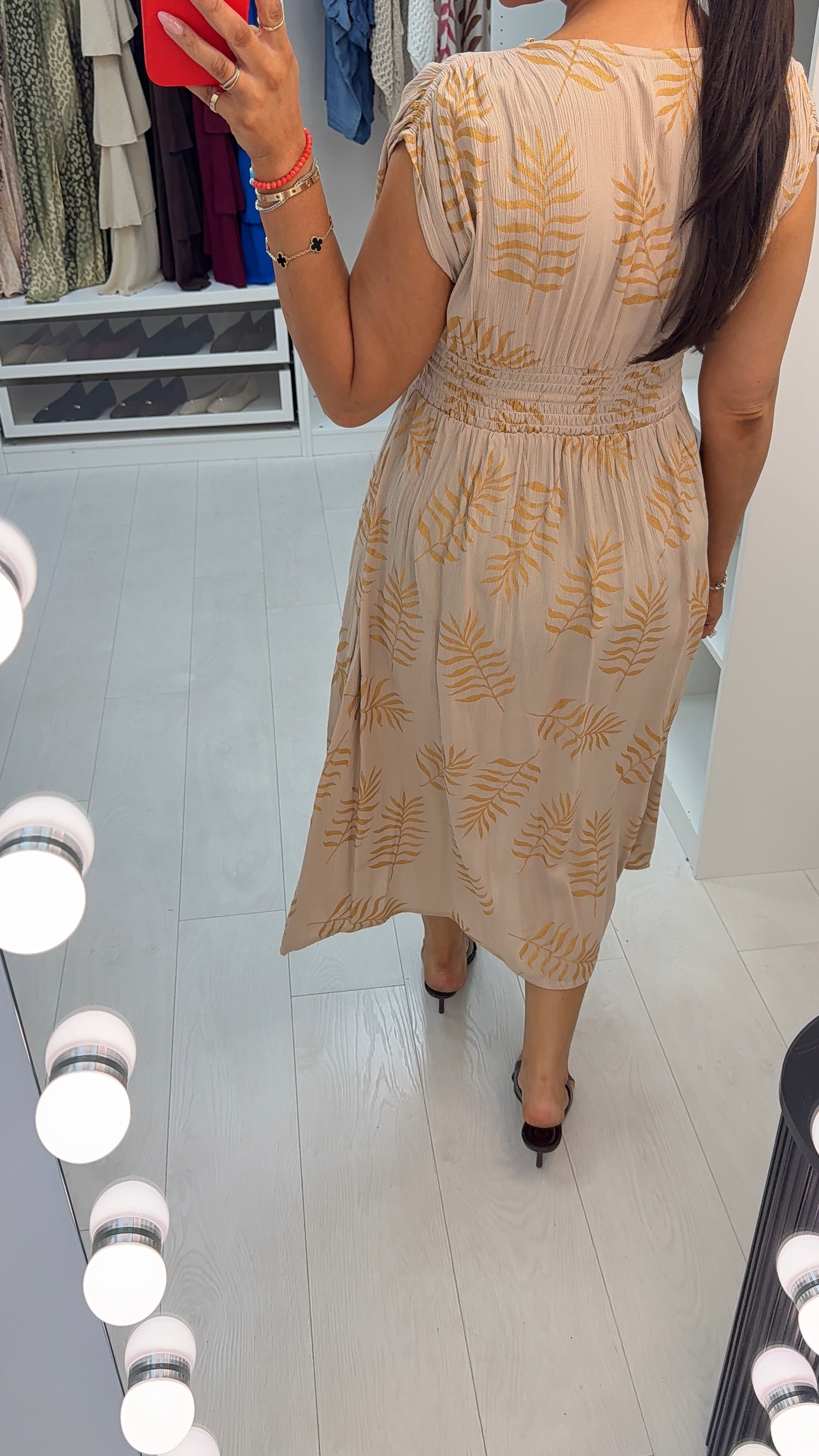 Neeta Embellished Drawstring Waist Dress