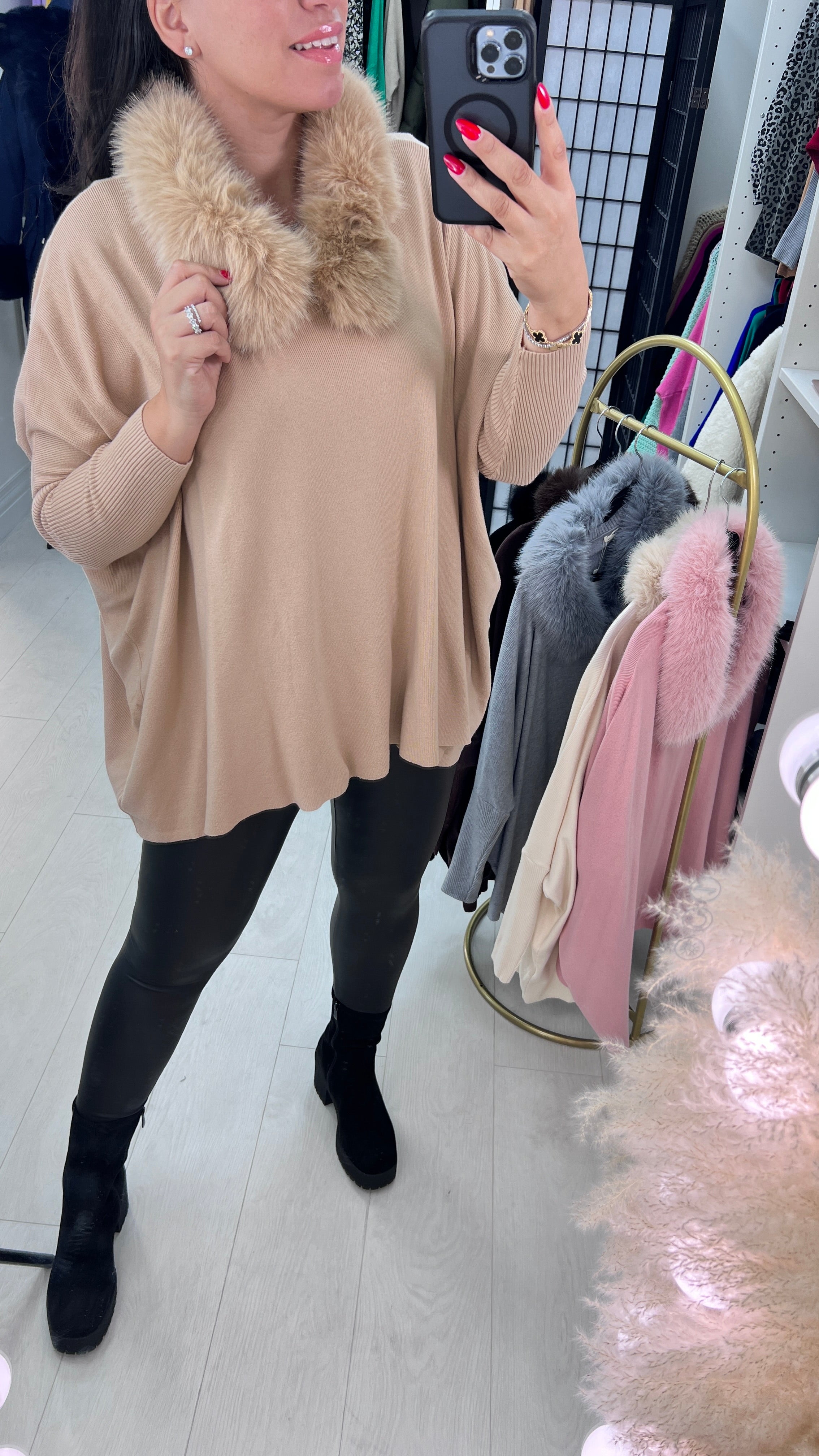 Shanna Faux Fur Trim Jumper