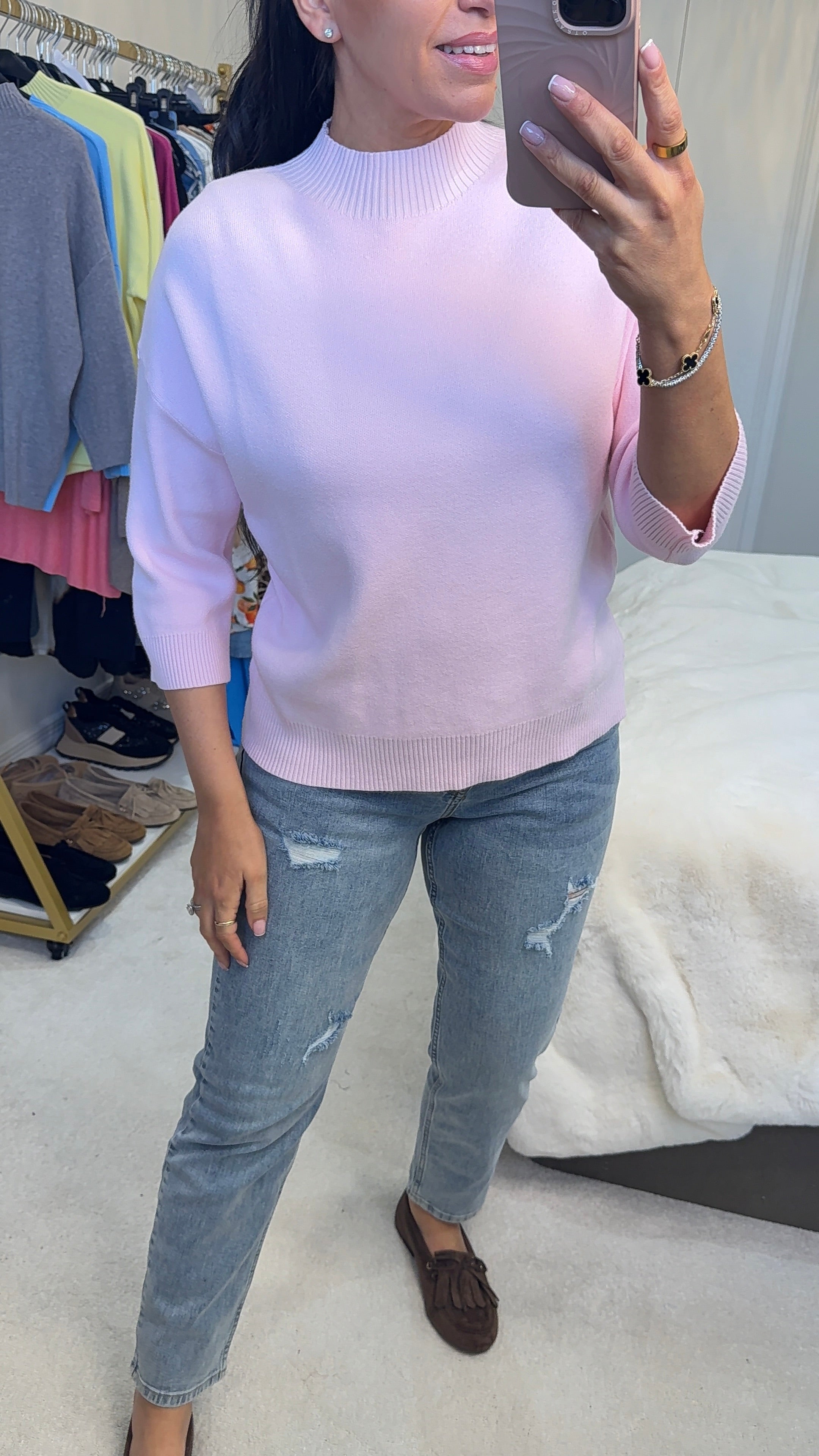 Rebecca Plain 3/4 Sleeve Super Soft Jumper