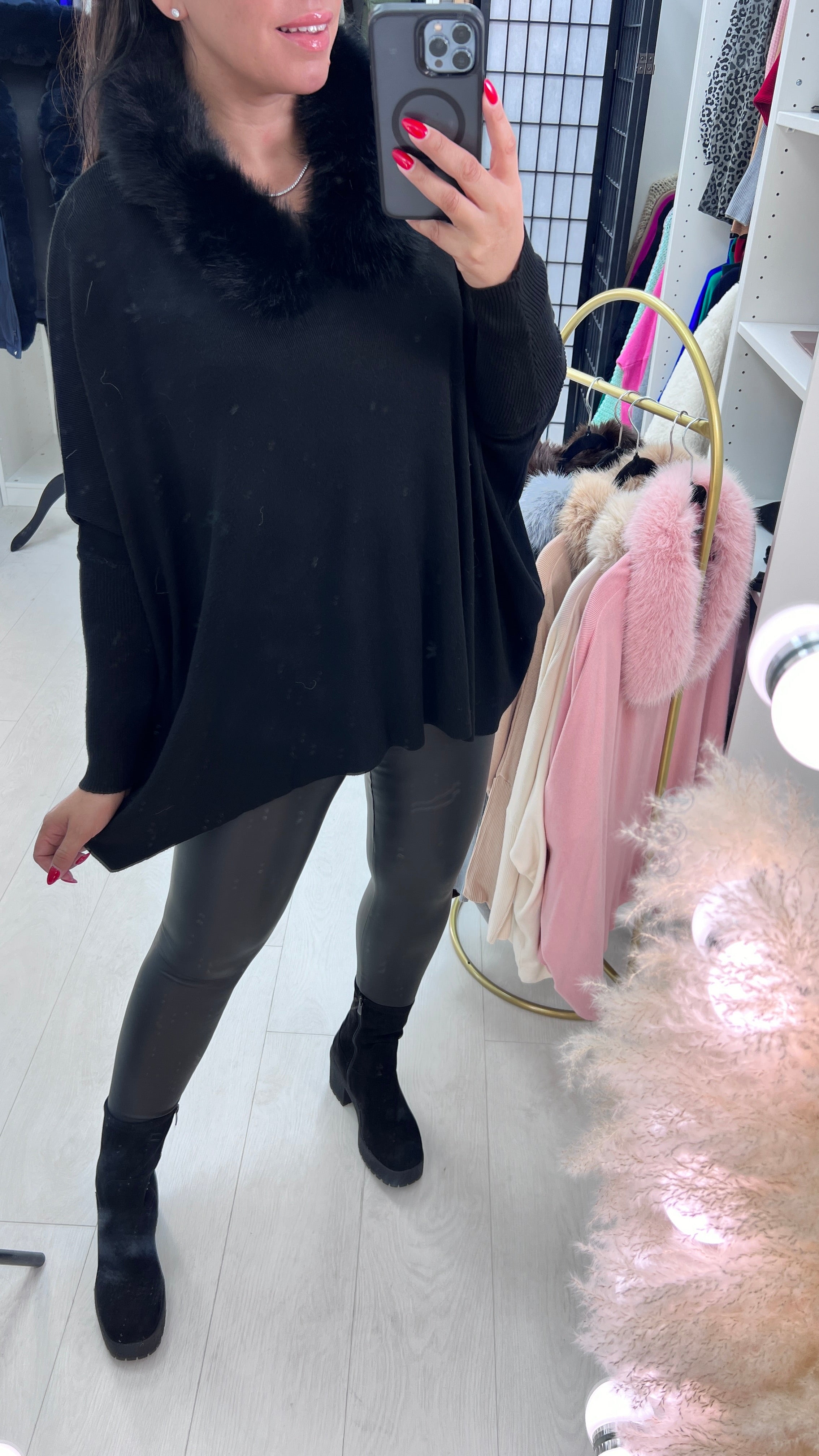 Shanna Faux Fur Trim Jumper