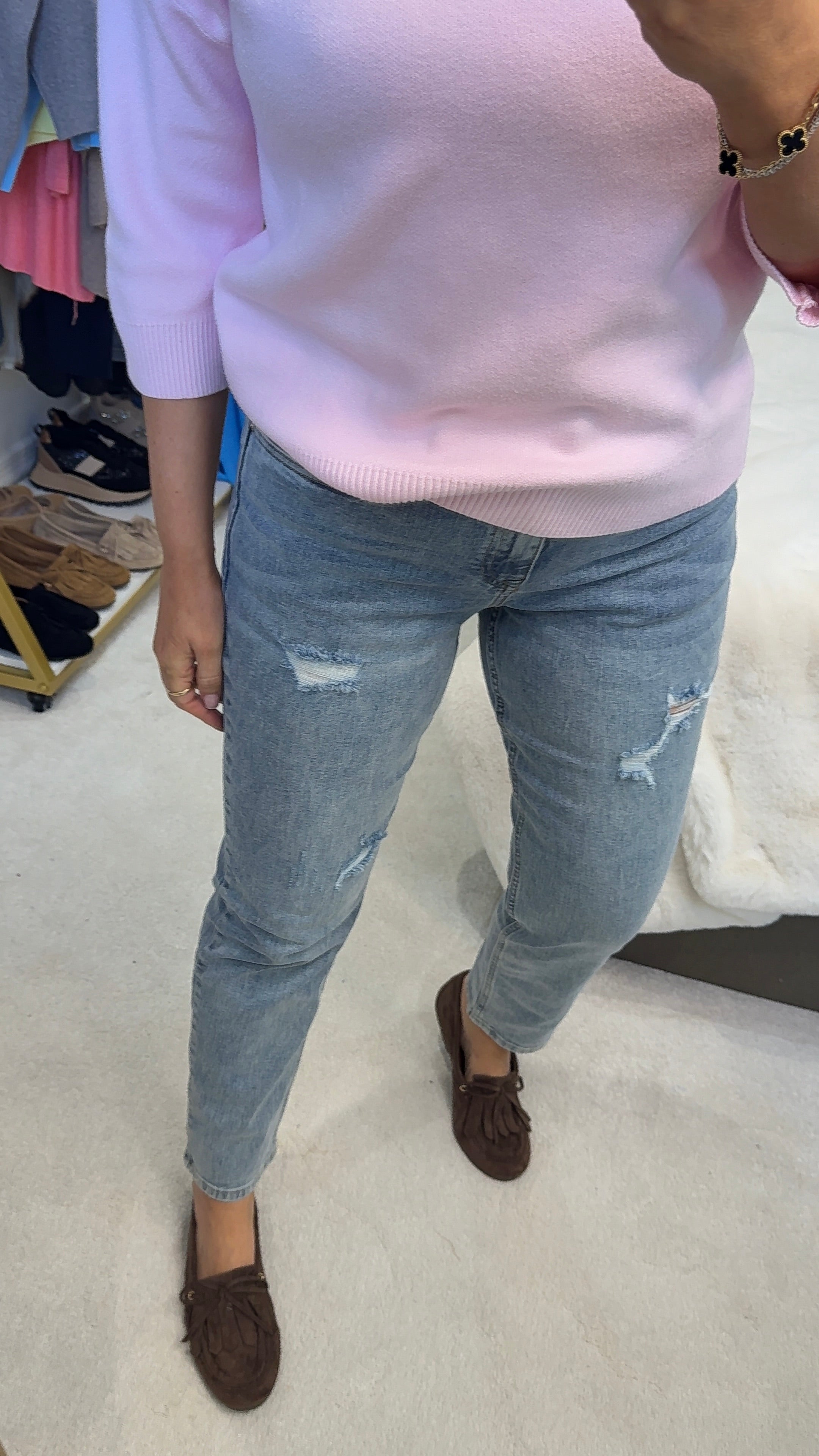 Loyal Distressed Mid Waist Jeans