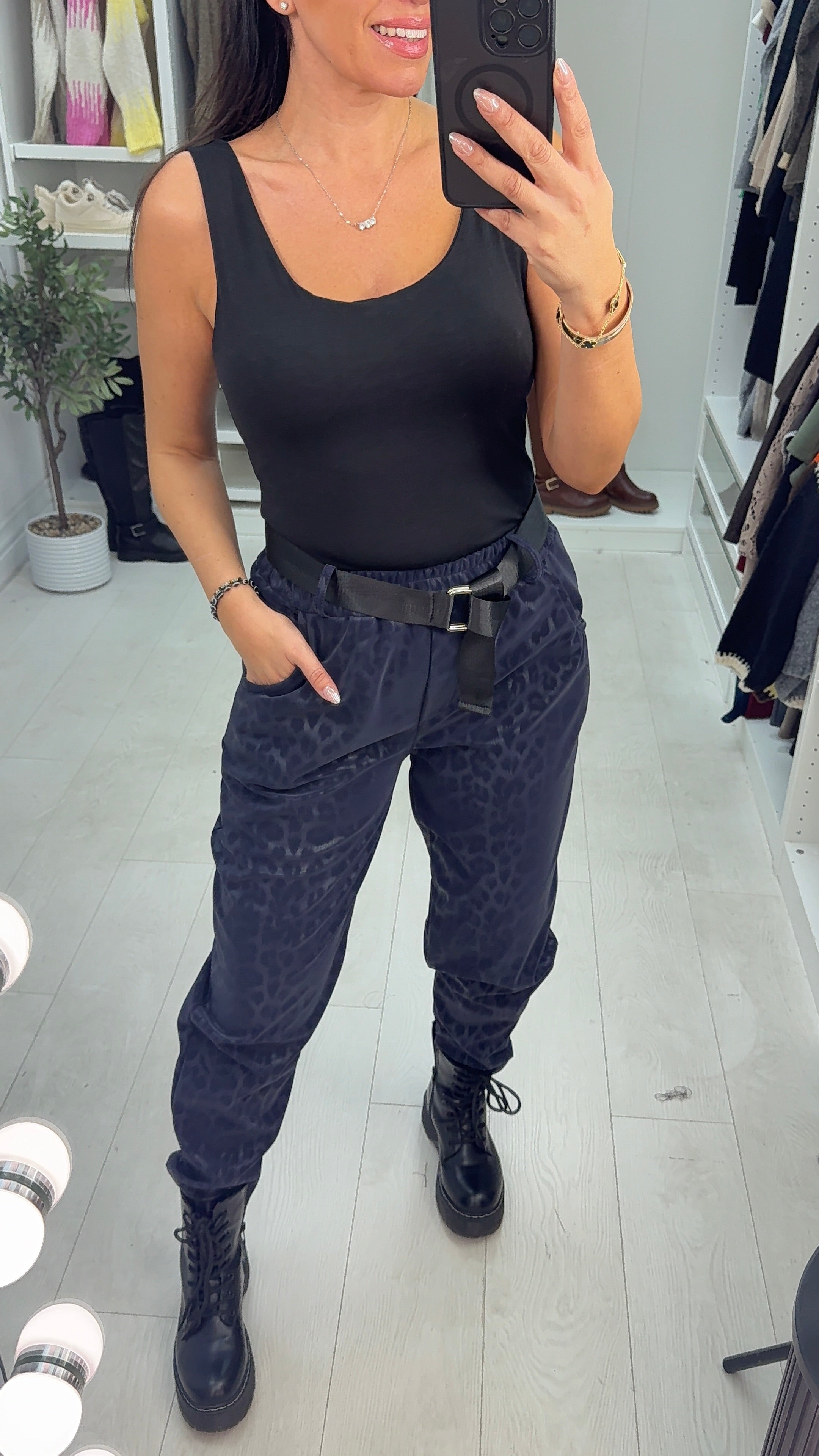 Tulissa Leopard Print Belted Trousers