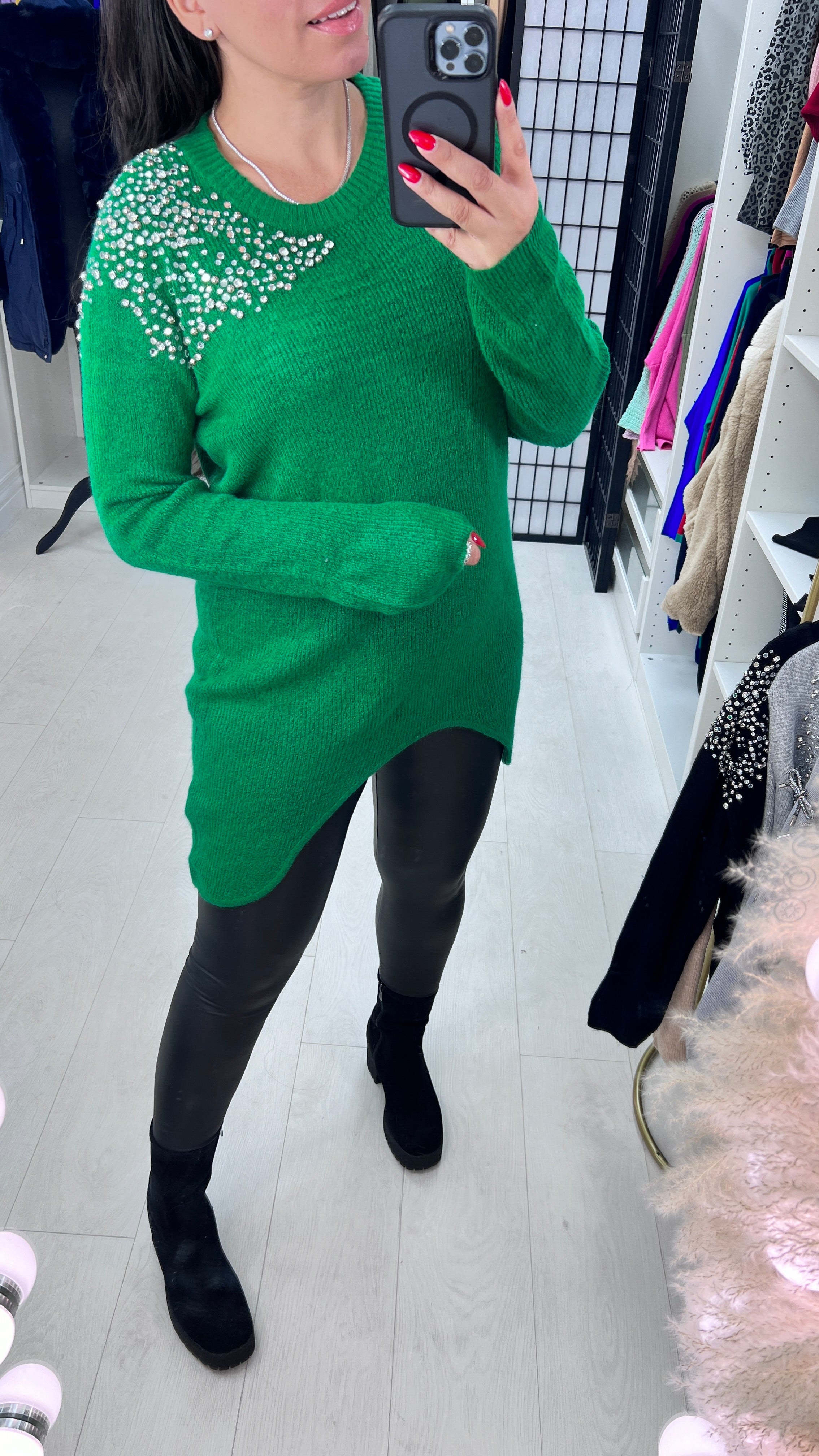 Alita Silver Star Gem Sparkle Shoulder Jumper