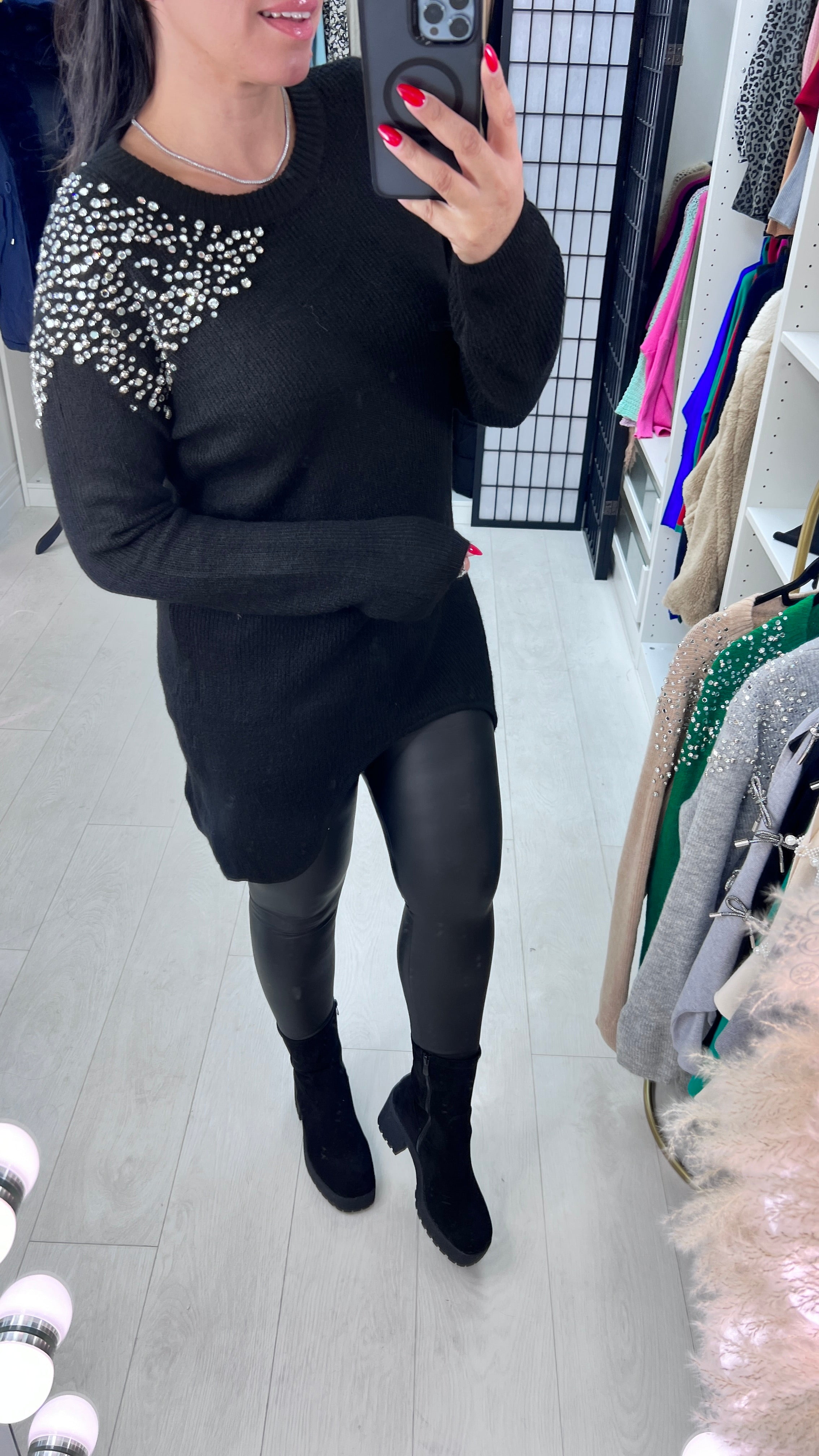 Alita Silver Star Gem Sparkle Shoulder Jumper