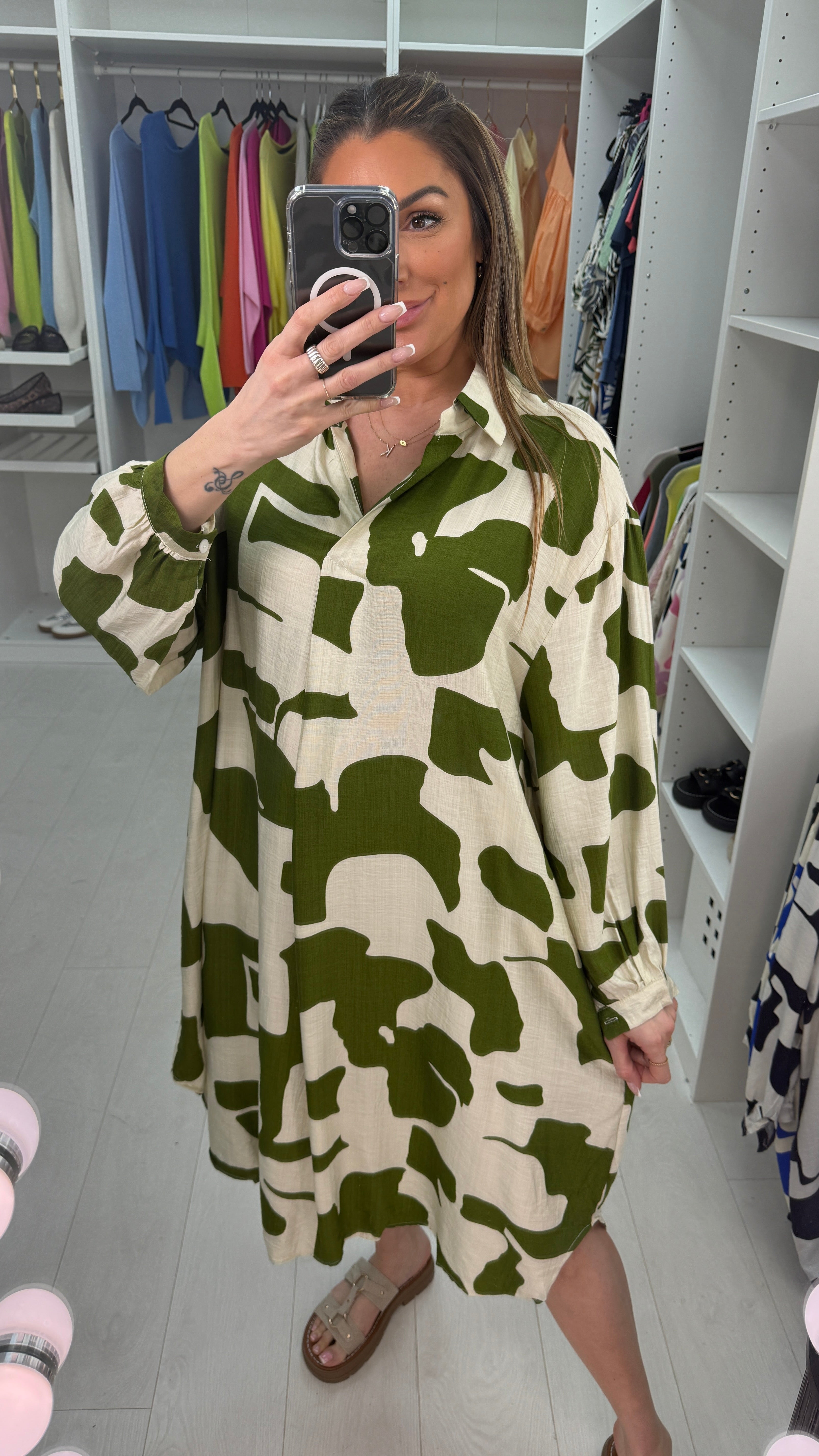 Fabrizia Abstract Print Loose Fit Dress