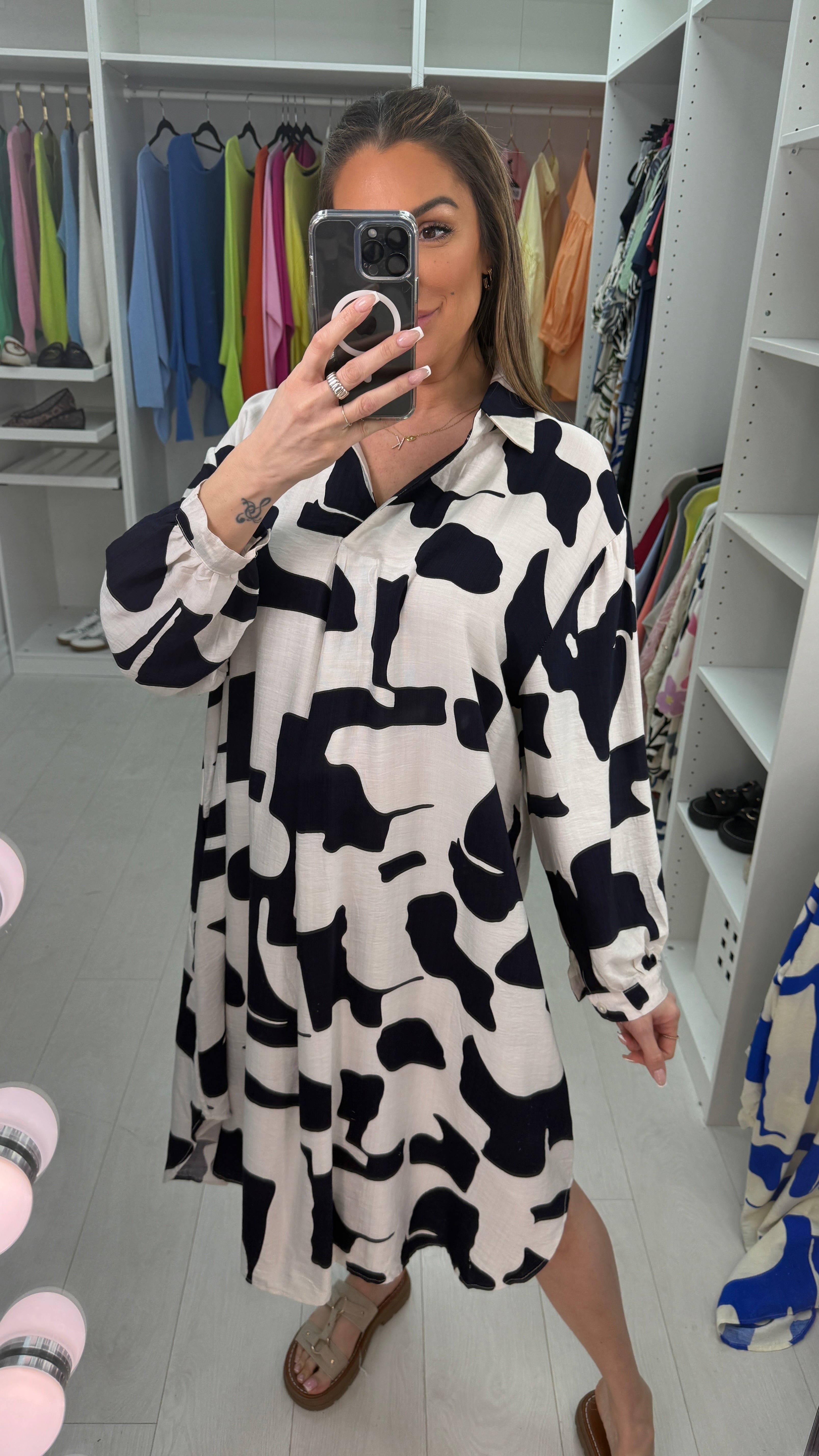 Fabrizia Abstract Print Loose Fit Dress