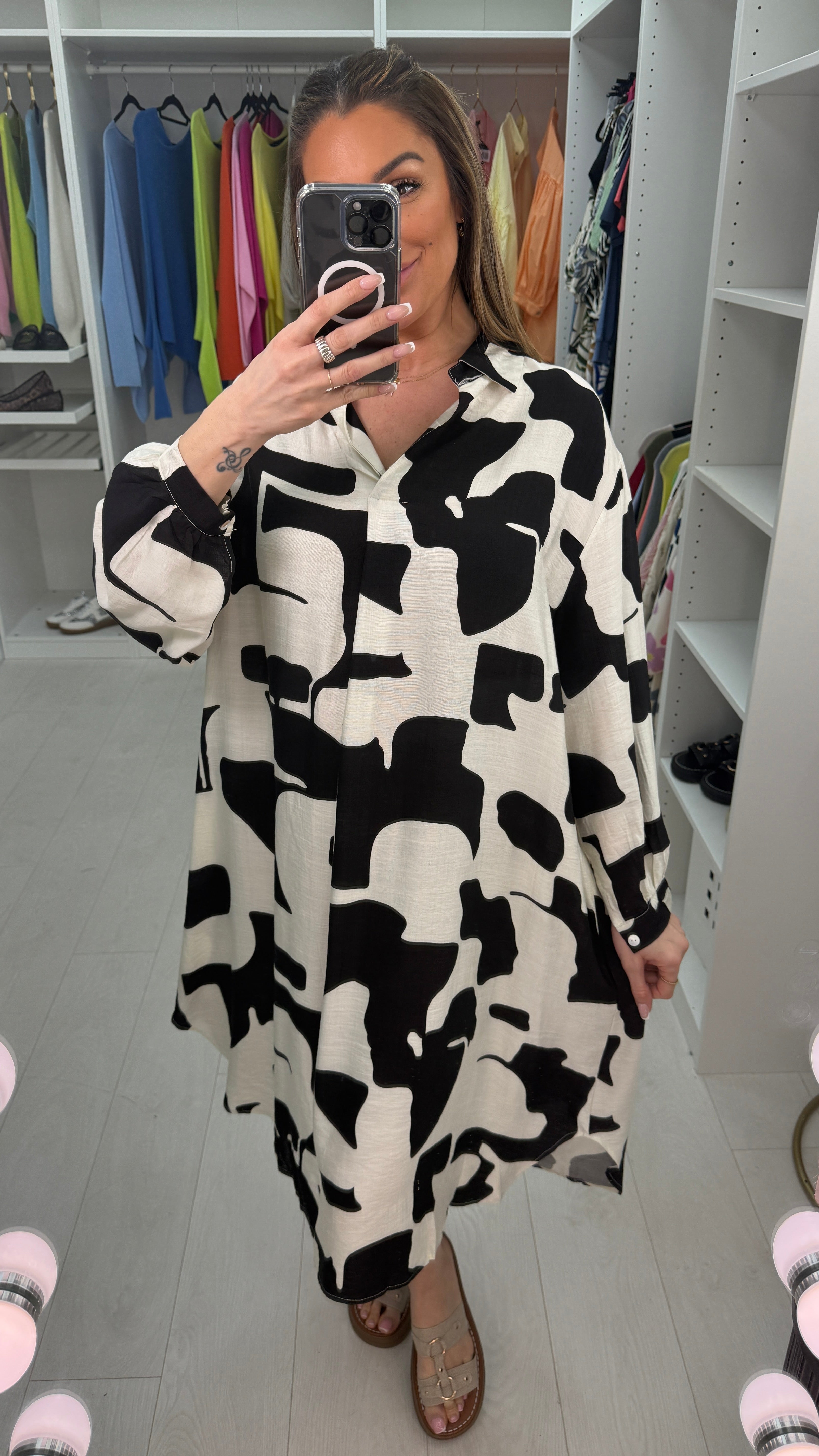 Fabrizia Abstract Print Loose Fit Dress