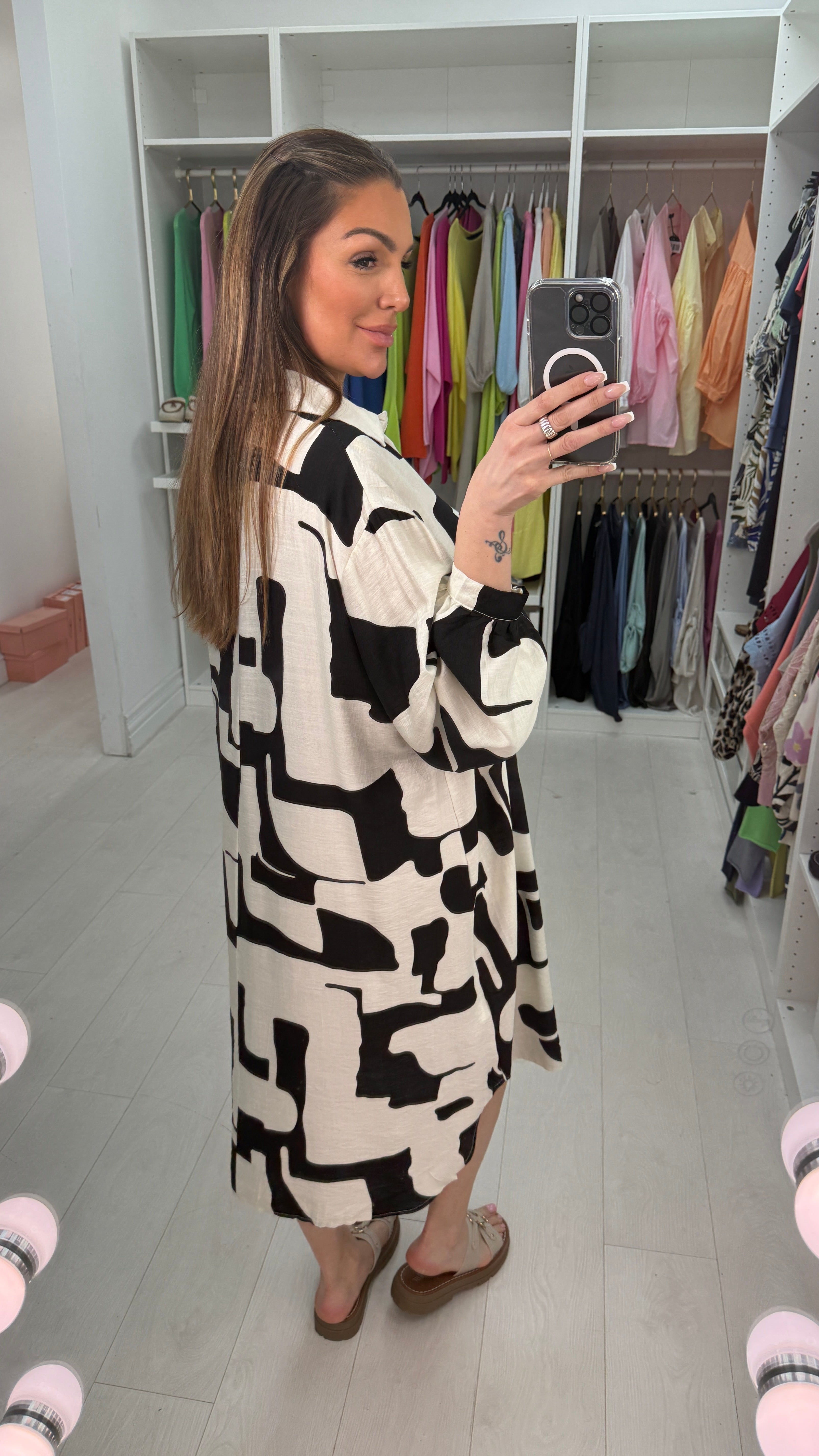 Fabrizia Abstract Print Loose Fit Dress