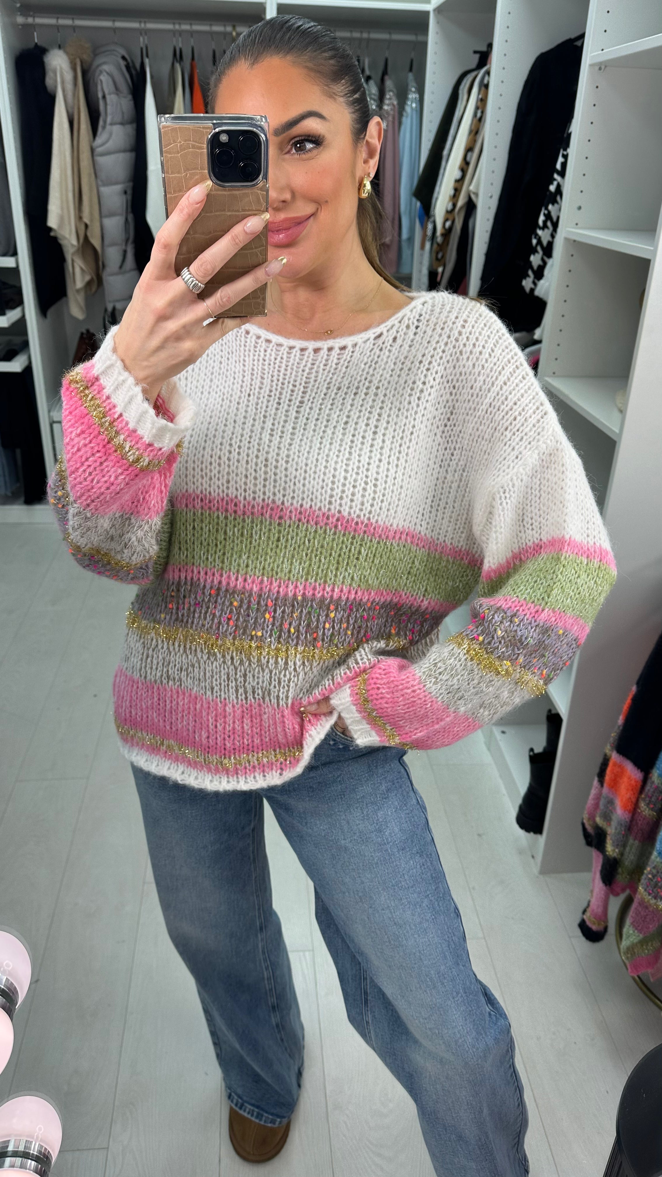 Keyla Colour Block Super Soft Knit Jumper