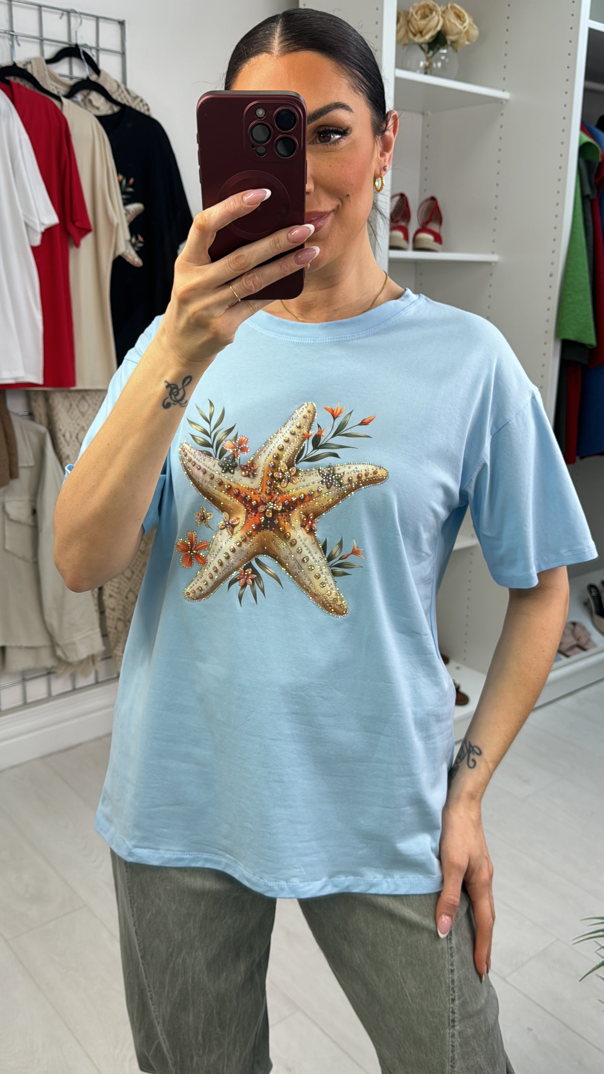 Chaya Embellished Starfish Short Sleeve T-Shirt