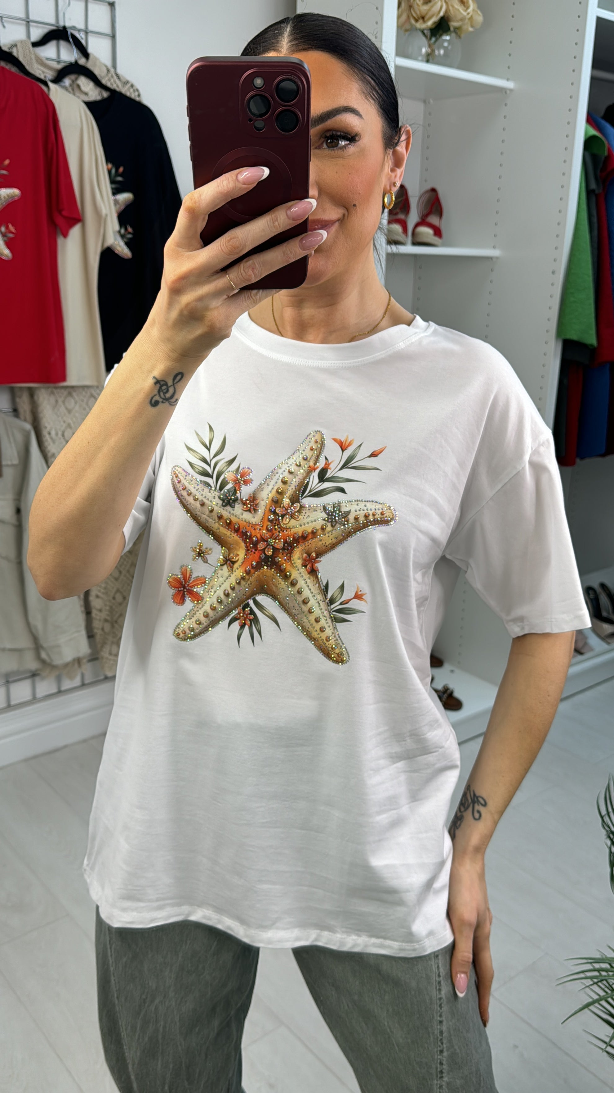 Chaya Embellished Starfish Short Sleeve T-Shirt