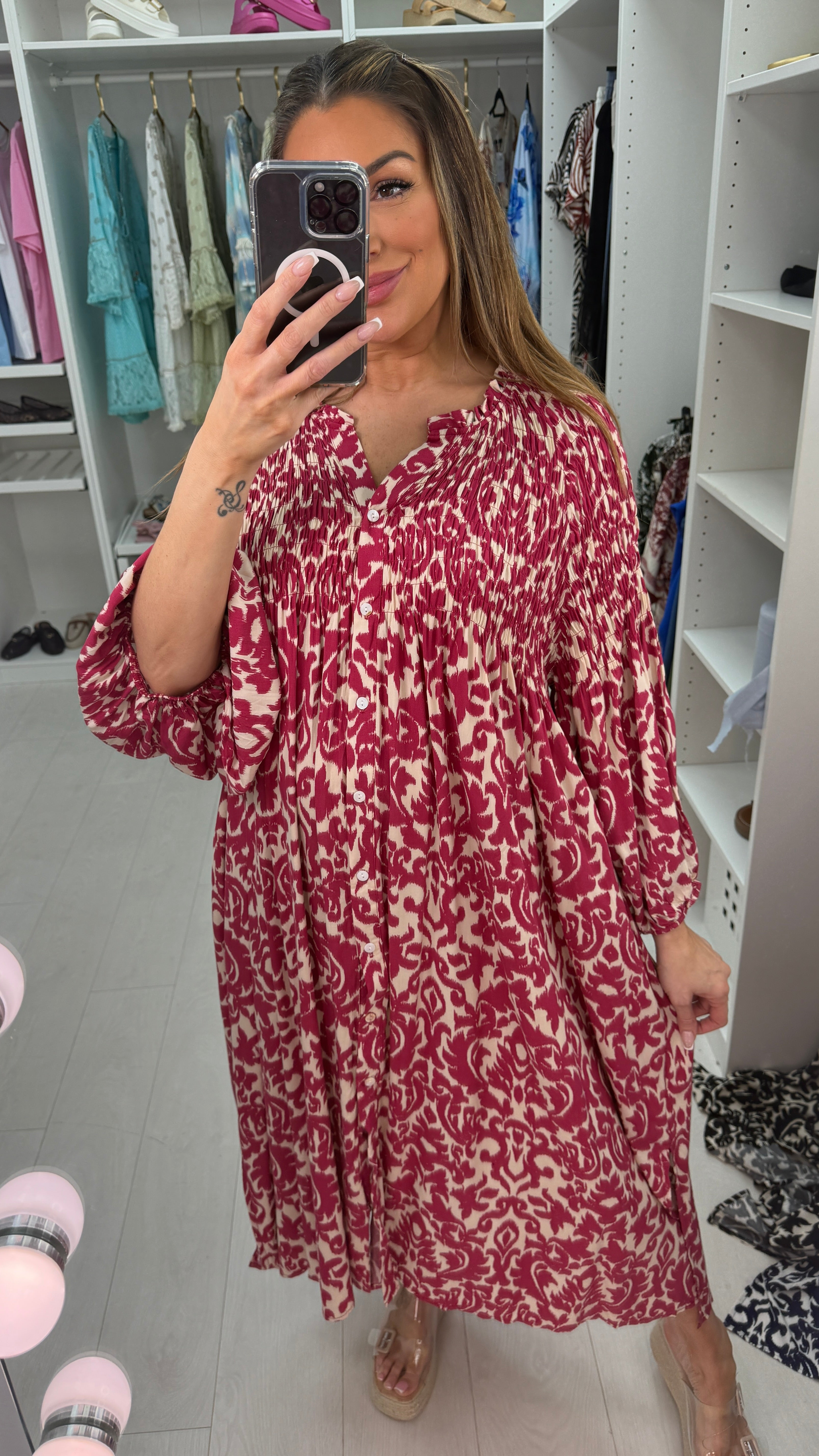 Zaniyah Abstract Print Loose Fit Maxi Dress