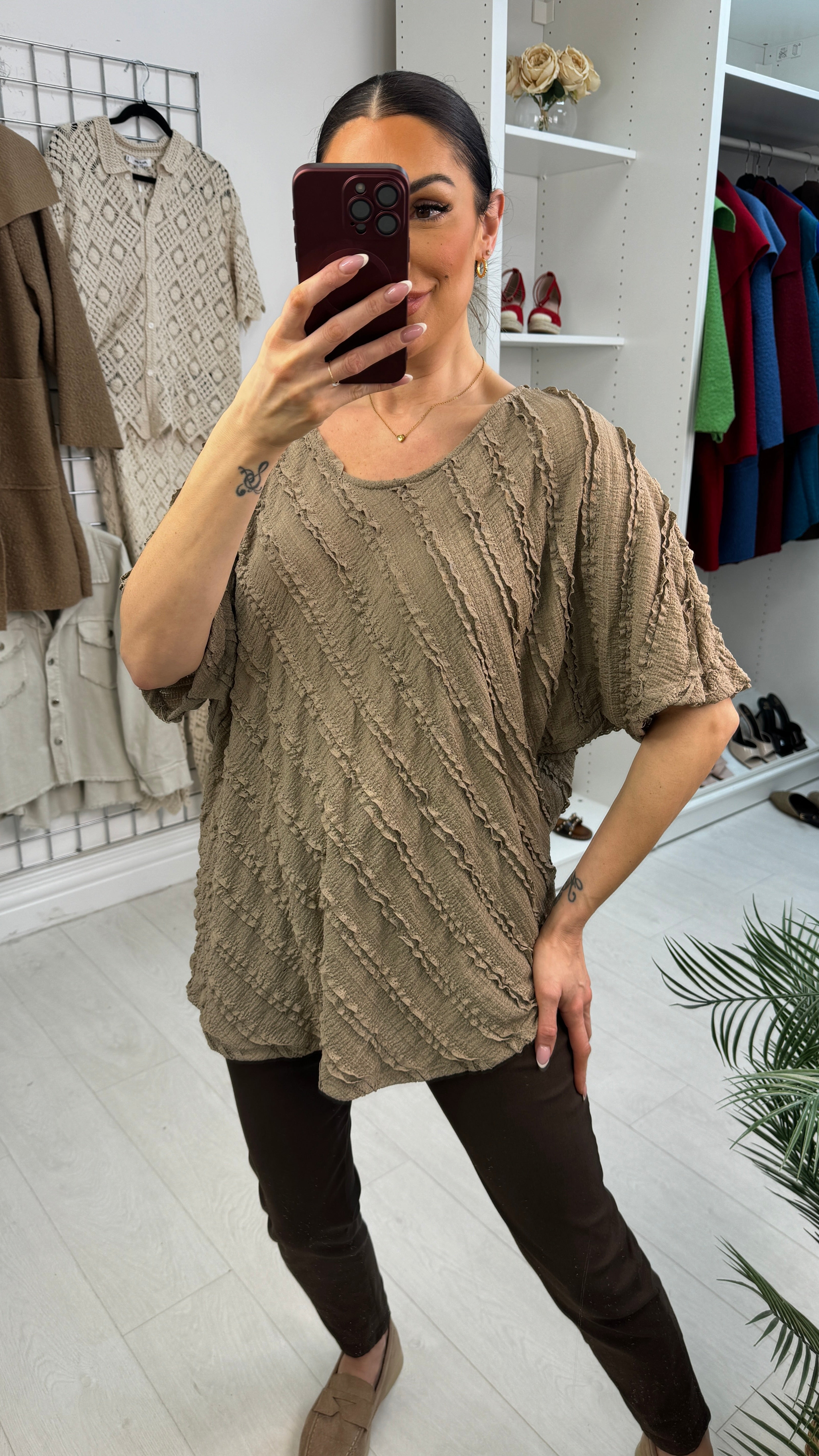 Davinia Ribbon Tie Back Ruffle Top