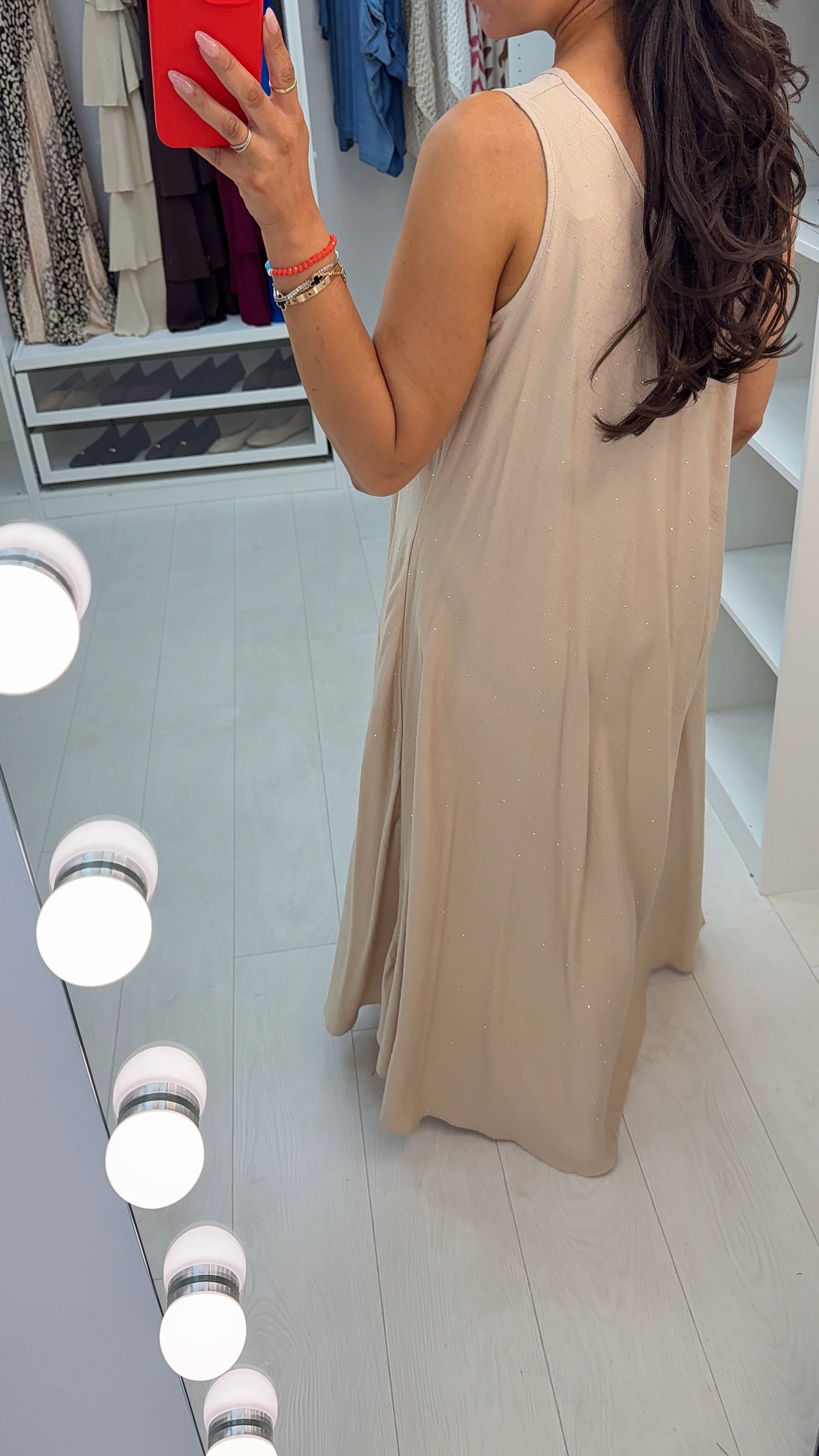 Lysia Plain Embellished Loose Fit Maxi Dress