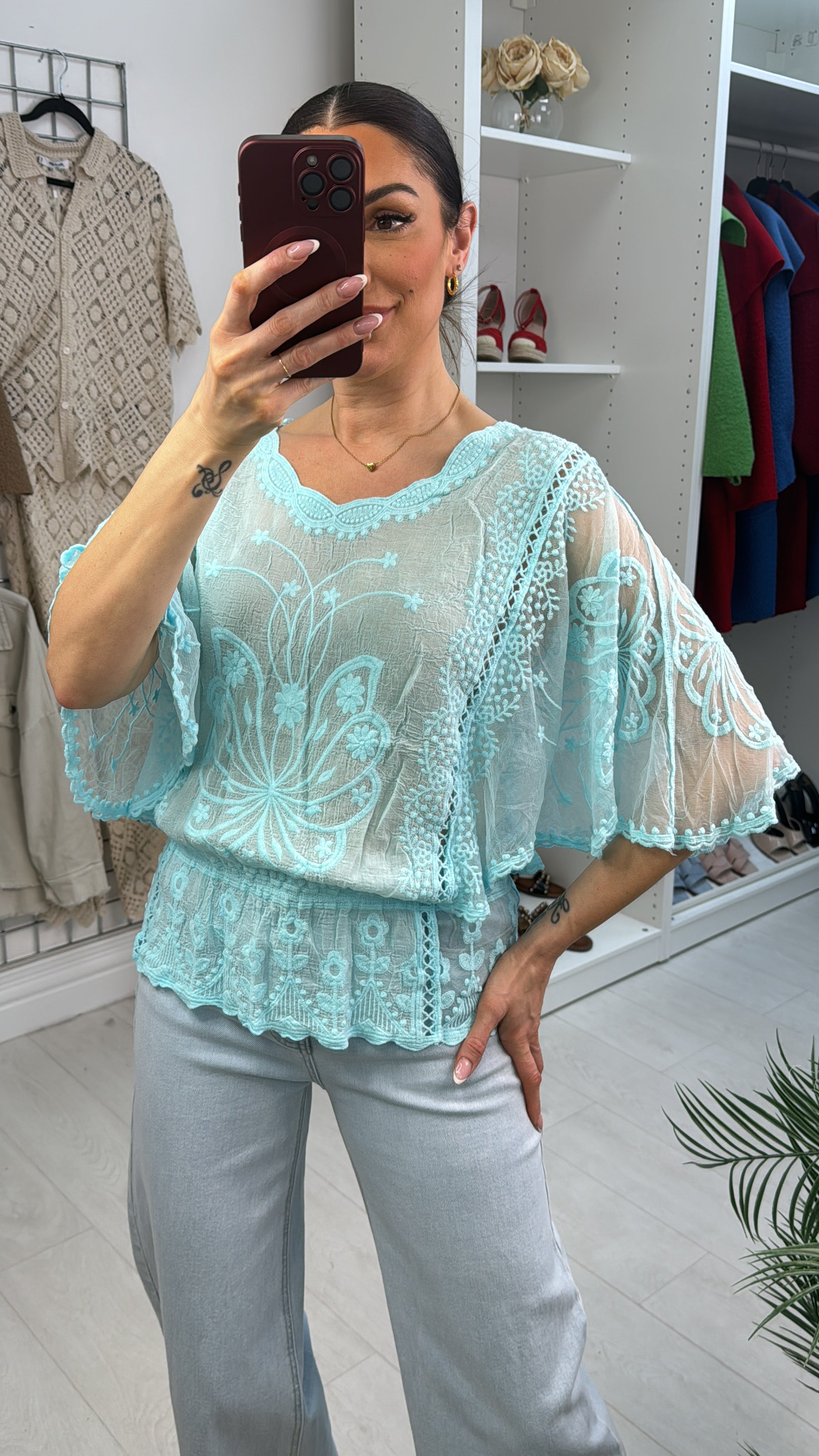 Abigail Butterfly Sleeve Blouse