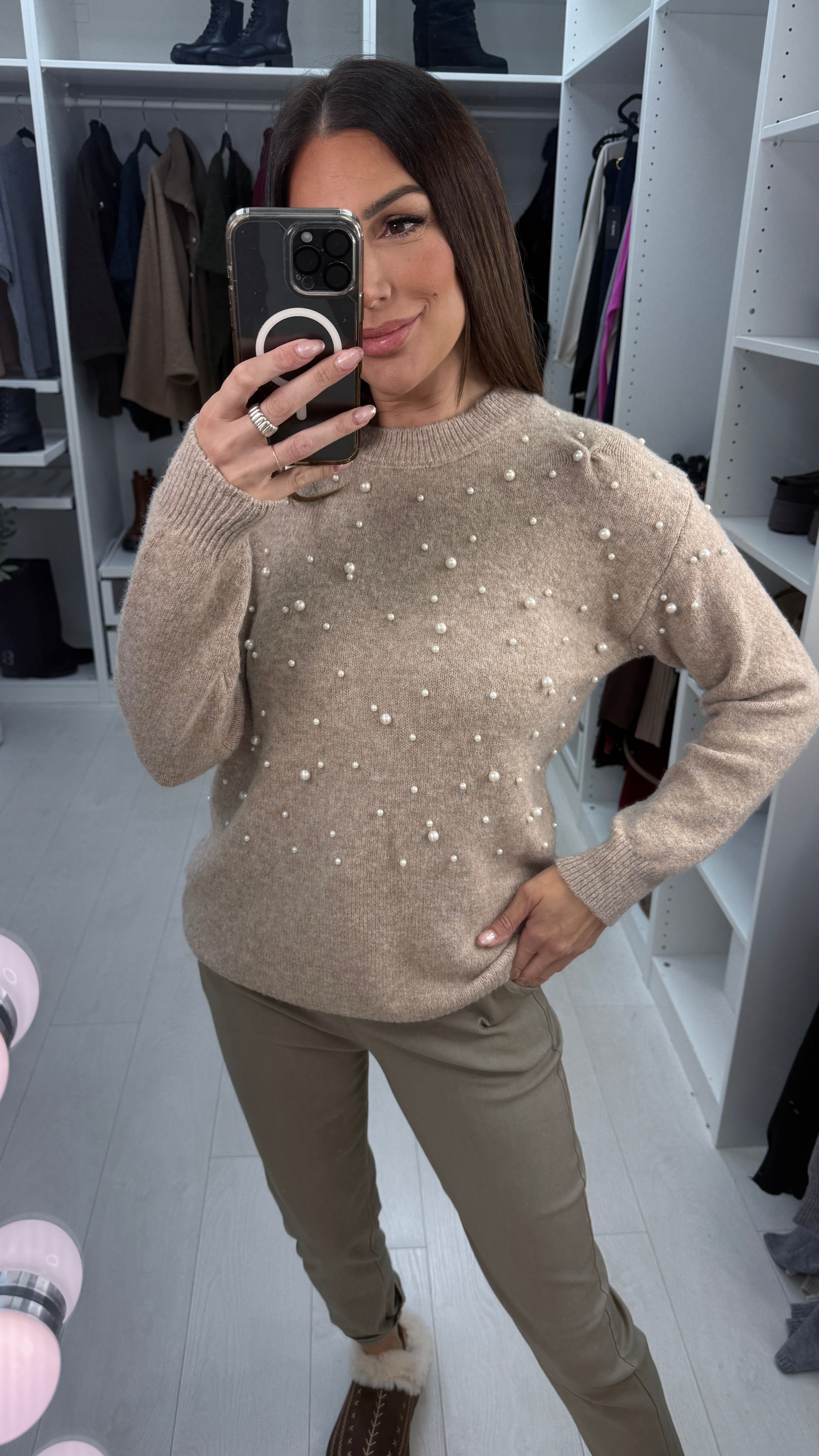 Inez Pearl Detailed Super Soft Jumper