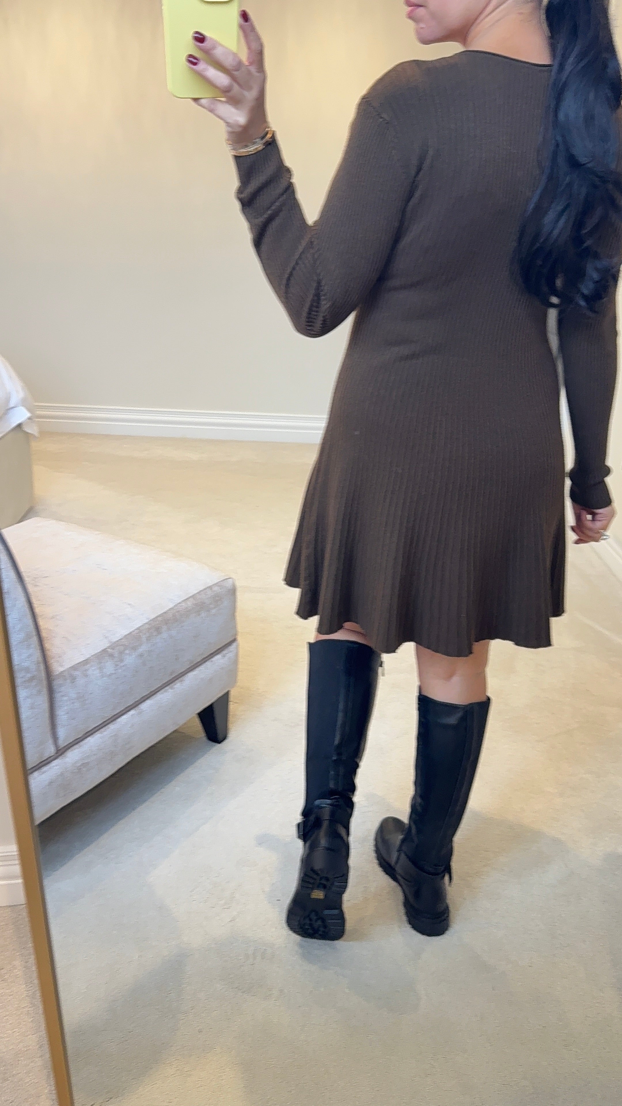 Vivienna Plain Ribbed Dress