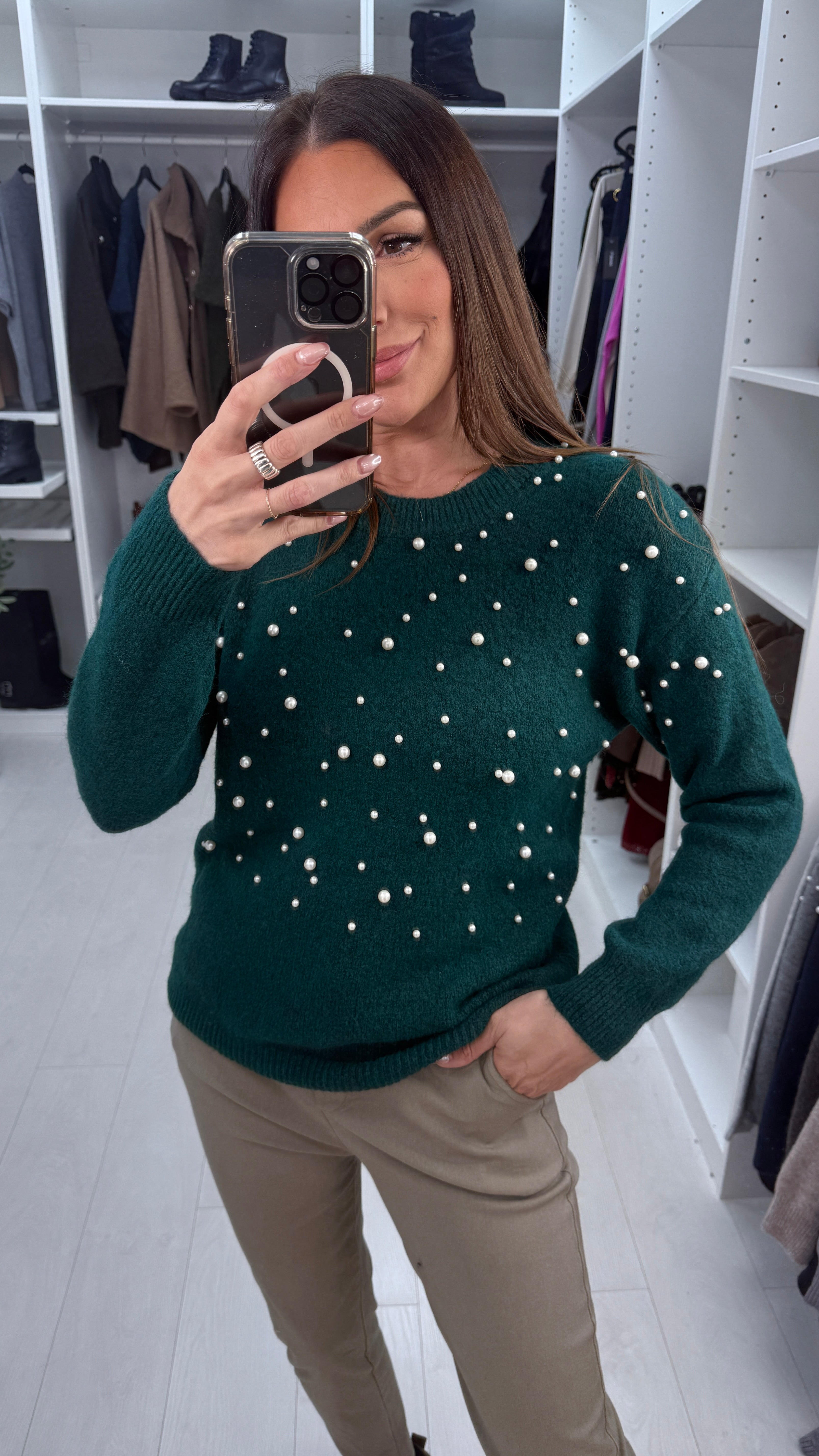 Inez Pearl Detailed Super Soft Jumper