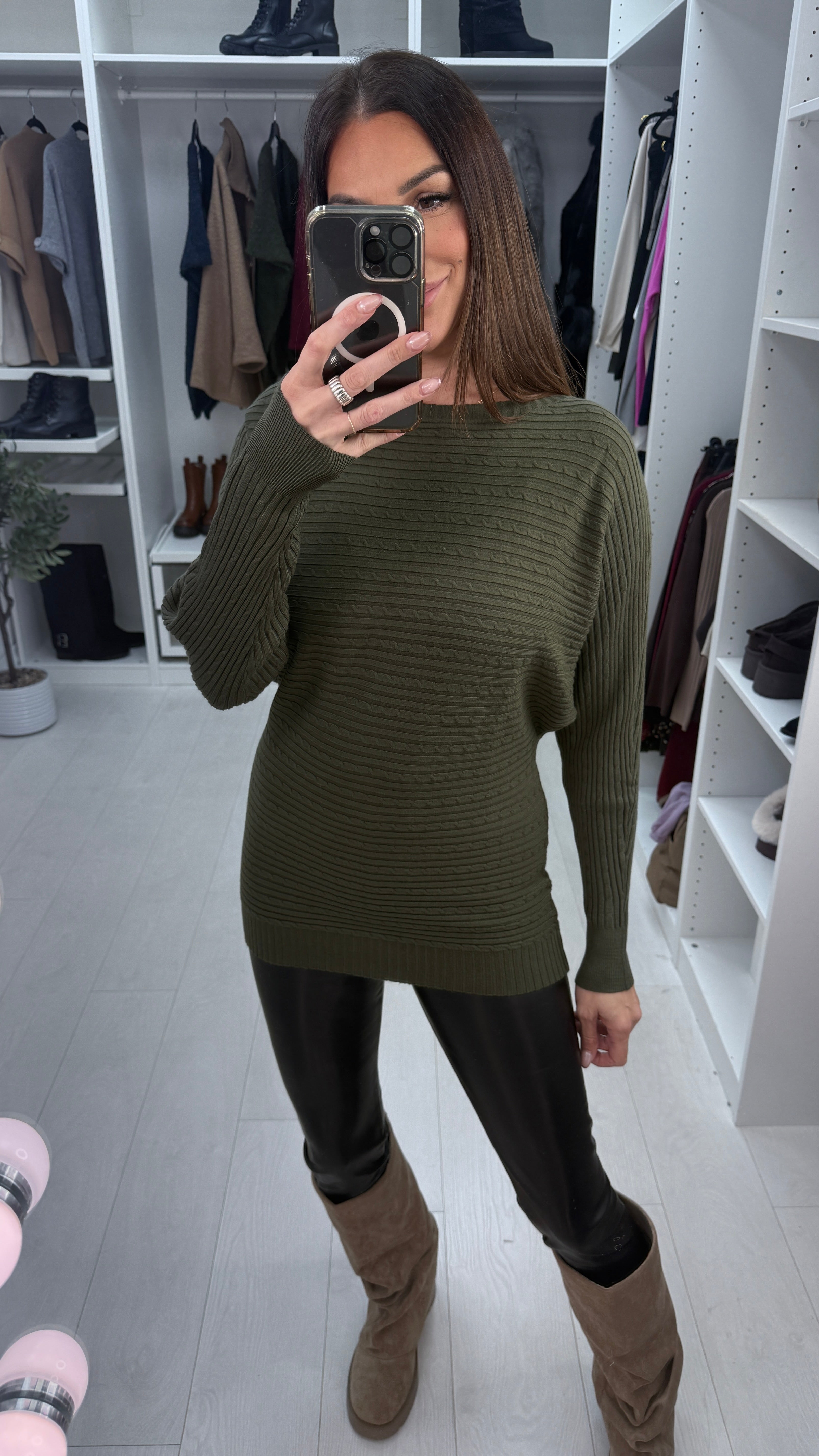 Rosana Plain Ribbed Batwing Jumper