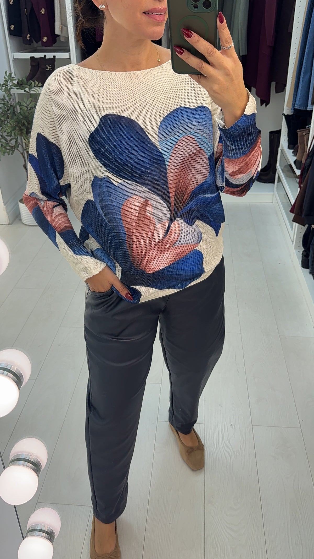 Zariah Floral Print Batwing Top