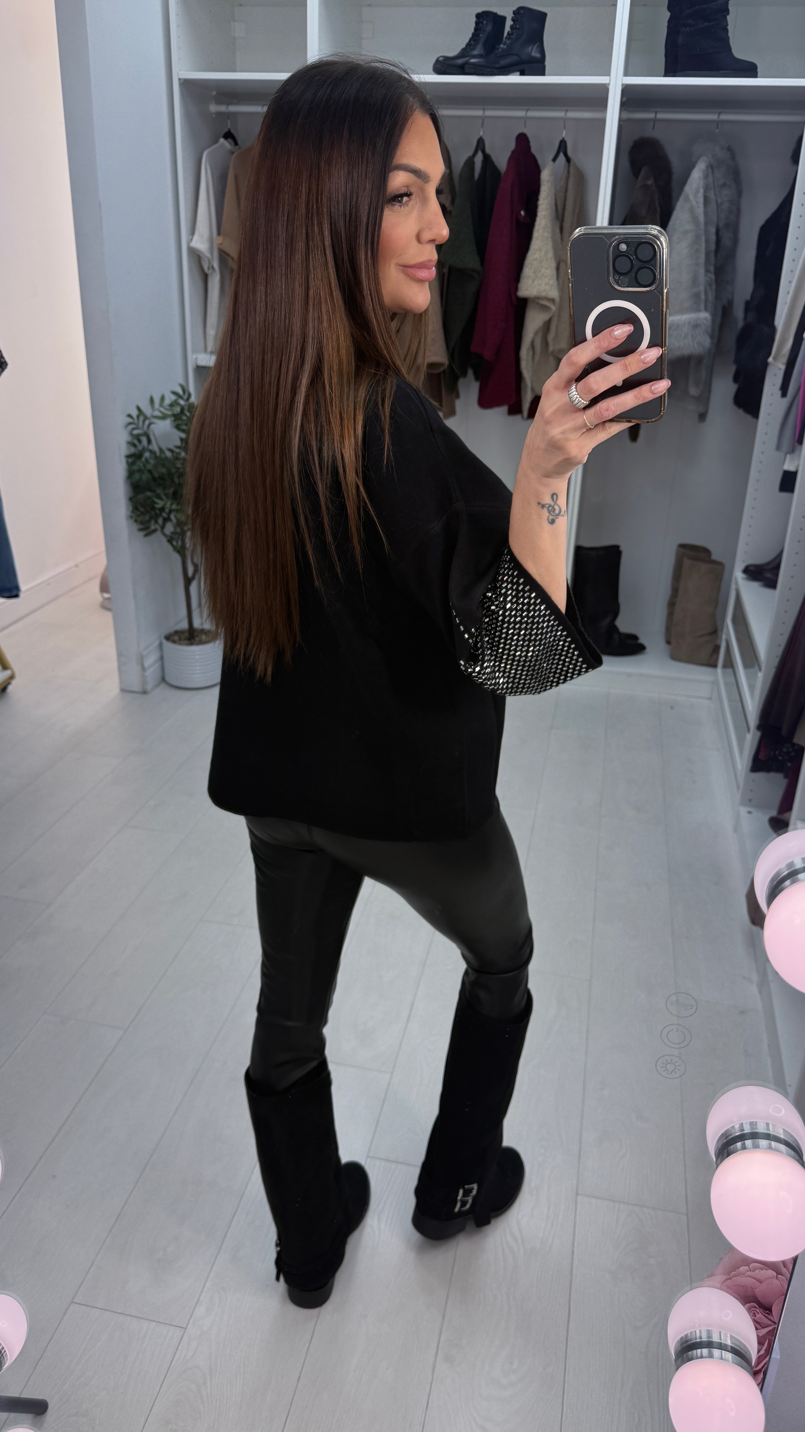 Abigail Embellished 3/4 Sleeve Knit Jumper