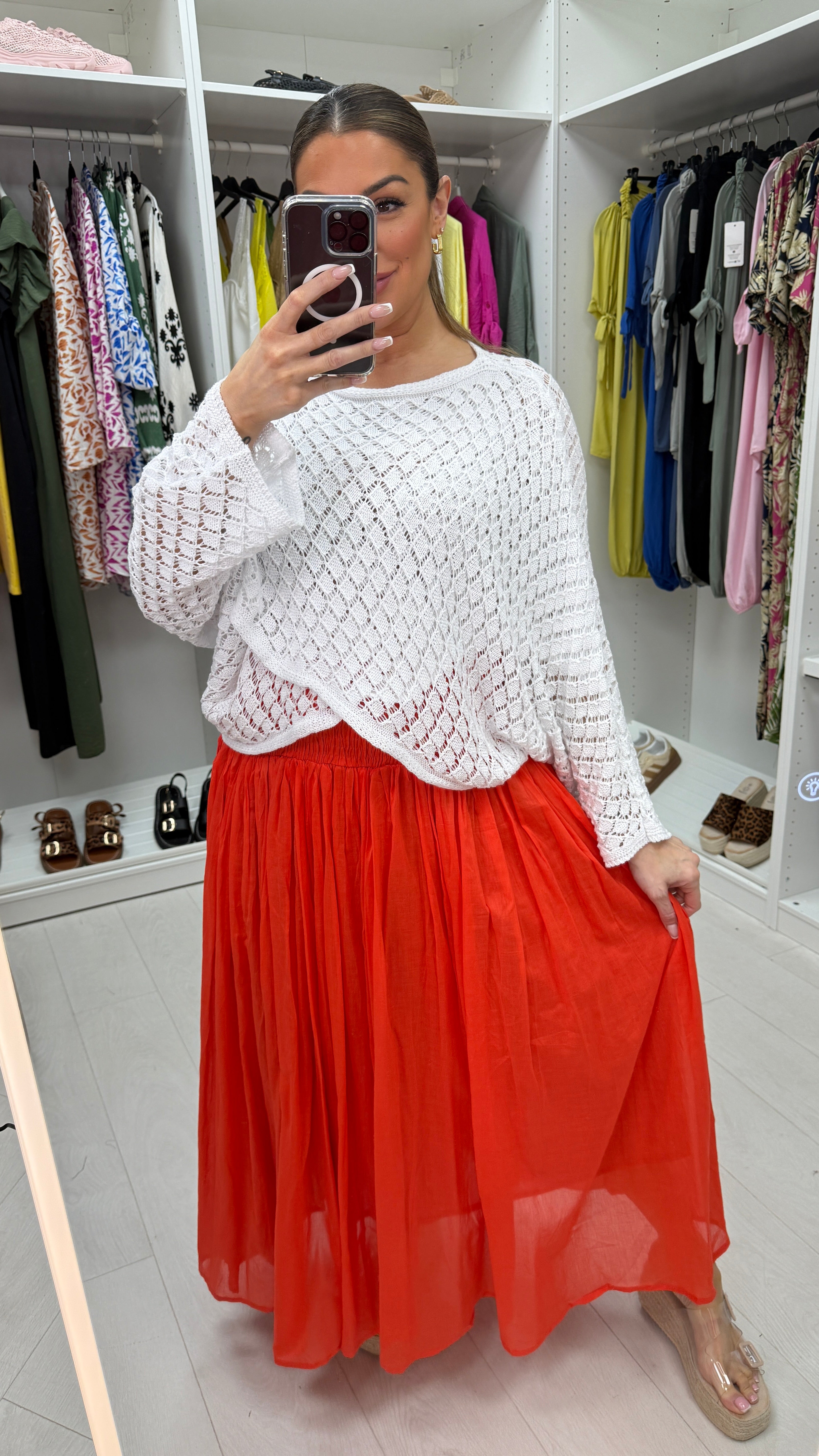 Stefanie Plain Elasticated High Waist Maxi Skirt