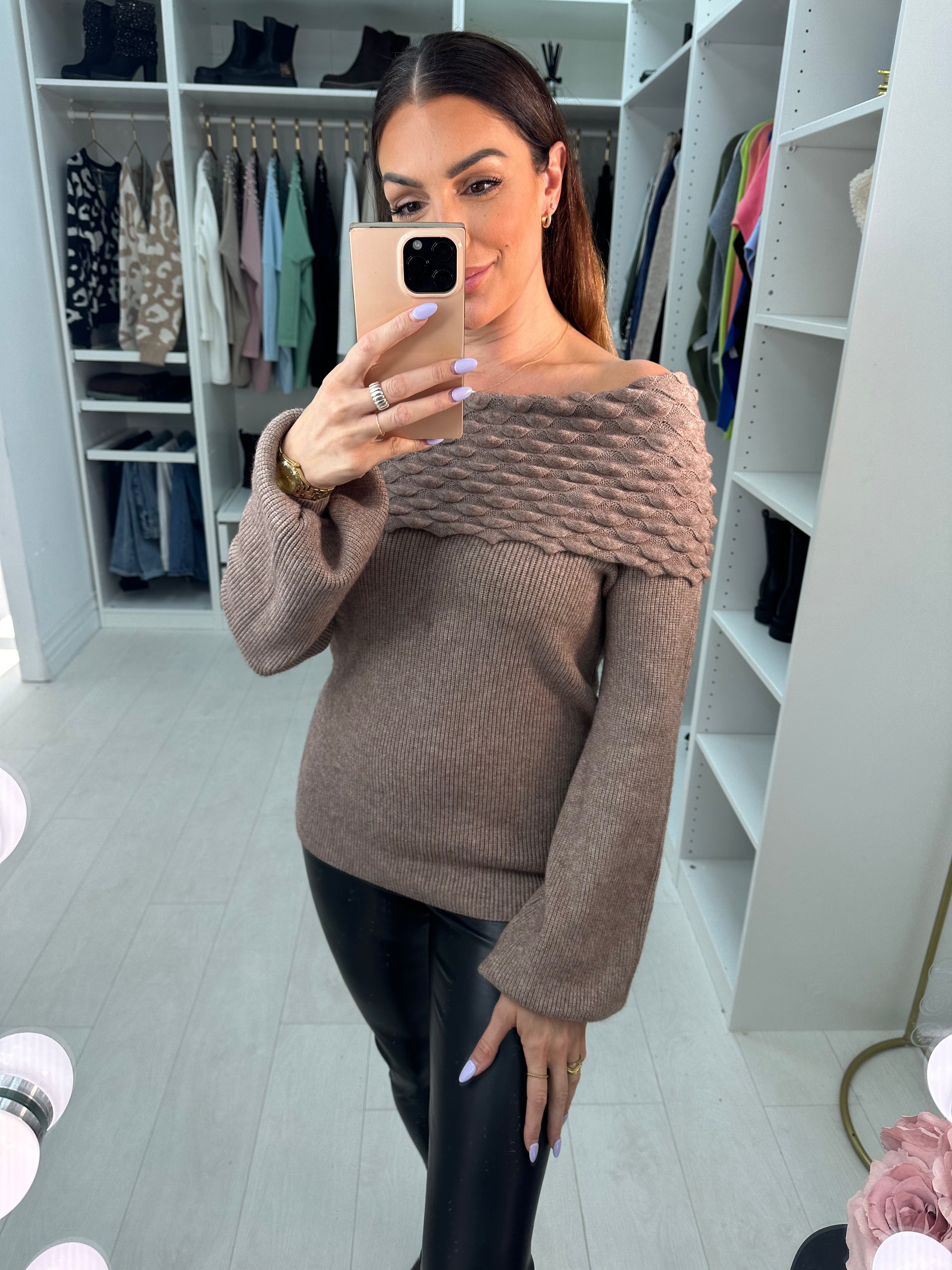 Mazi Asymmetric Bardot Jumper