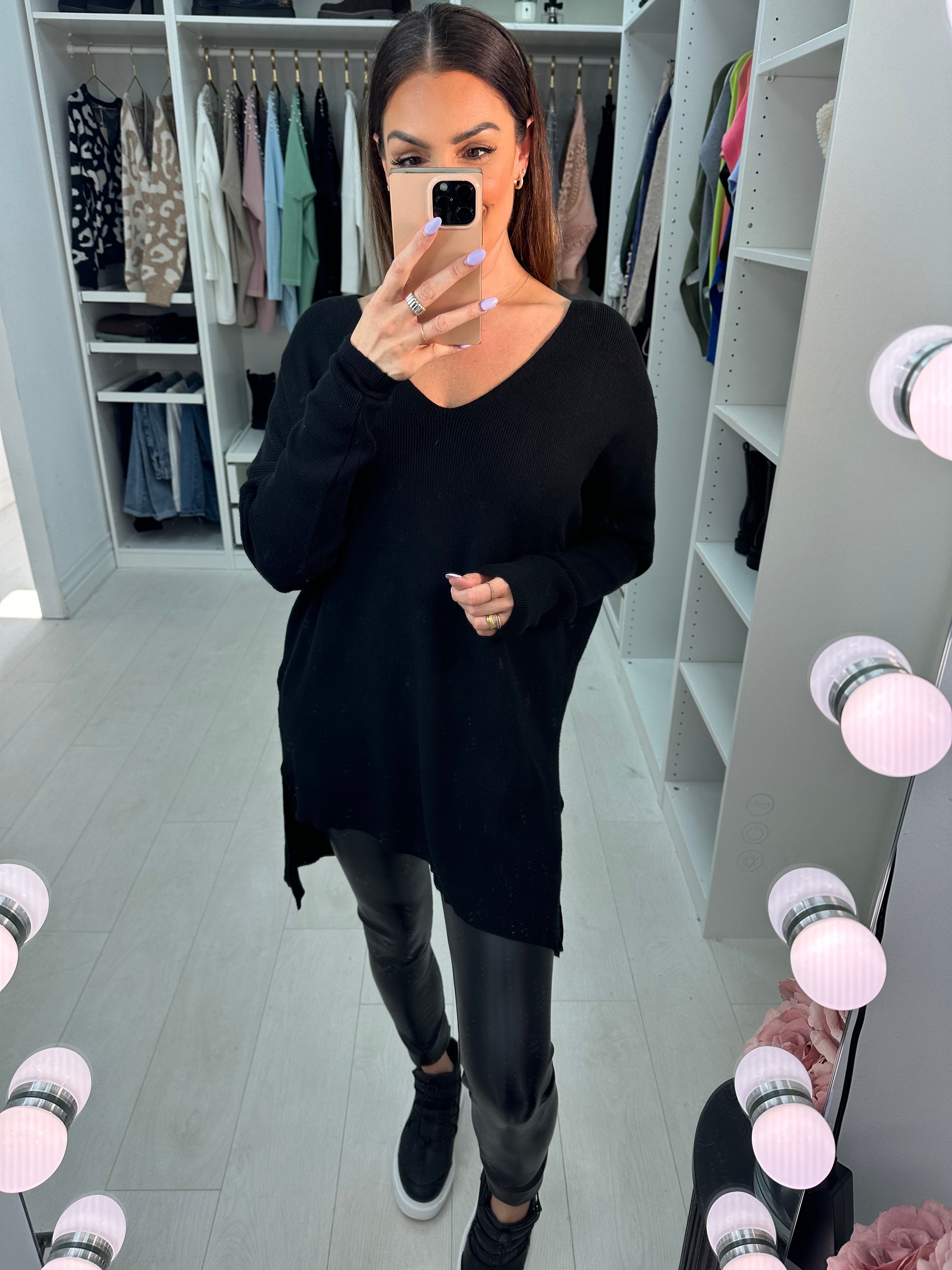Lyric Asymmetric V Neck Jumper